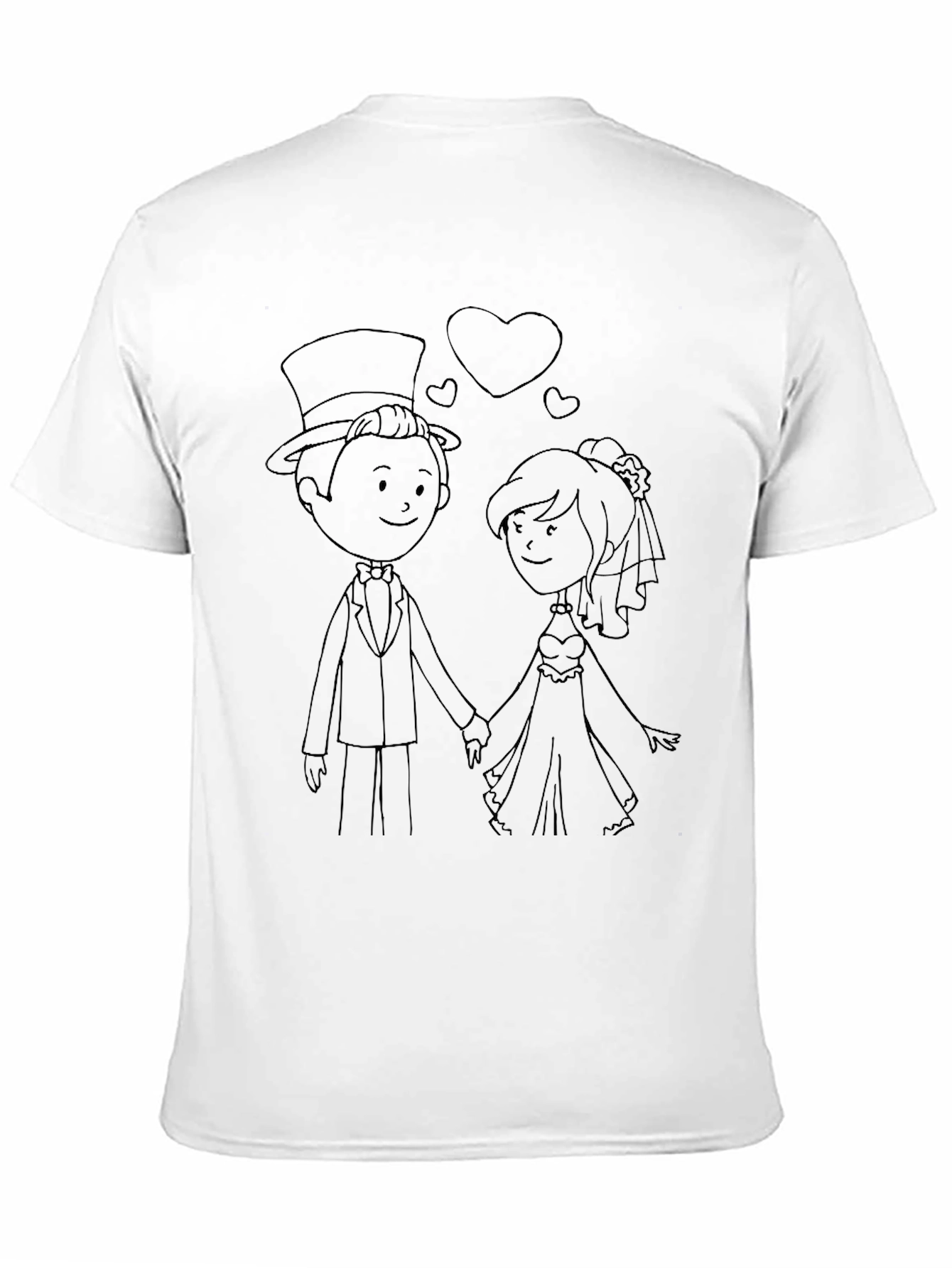 Wedding Couple Cartoon Graphic T-Shirt
