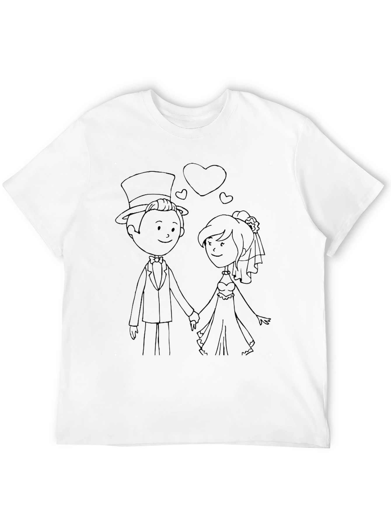 Wedding Couple Cartoon Graphic T-Shirt
