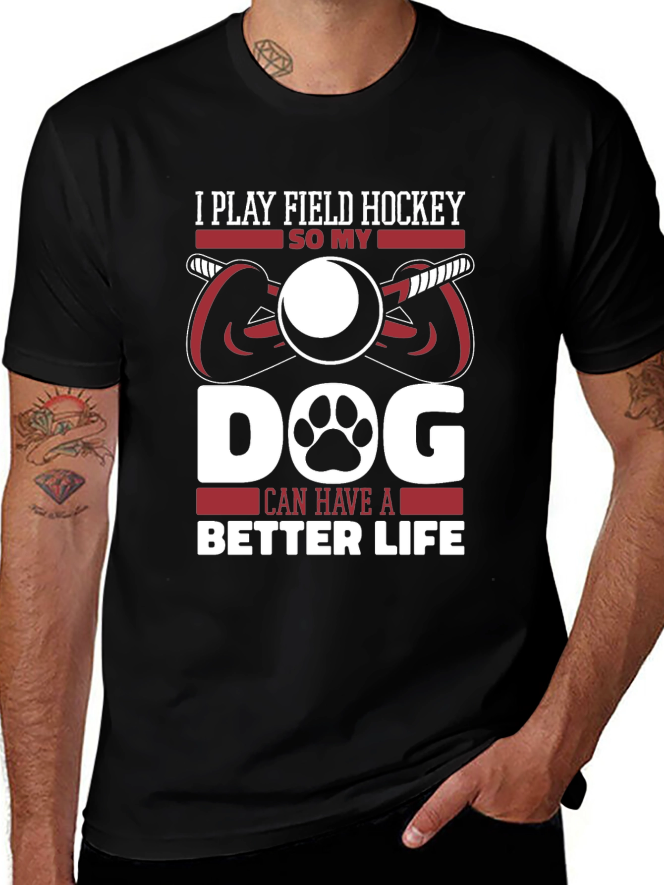 Field Hockey Dog Lover T-Shirt