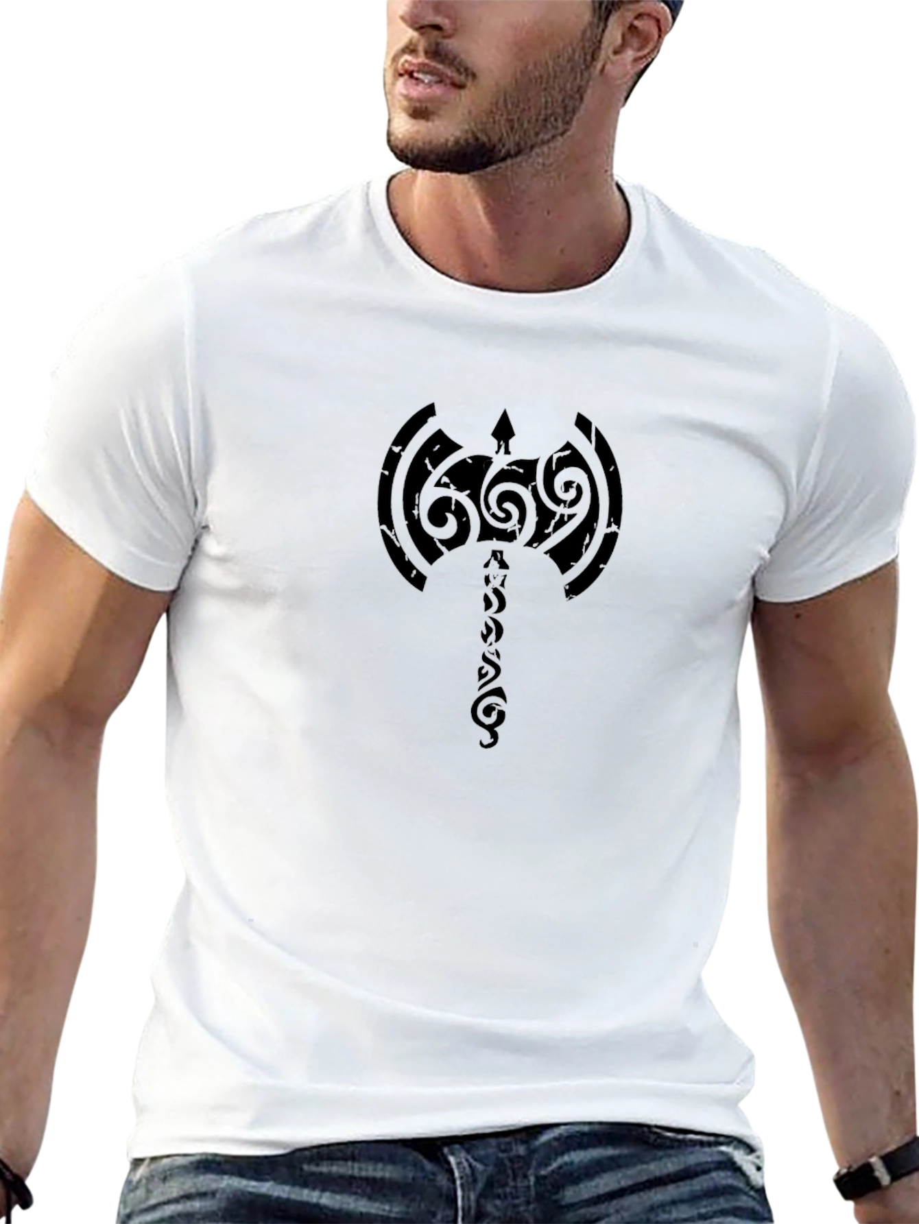 Tribal Axe Black T-Shirt - Viking Inspired