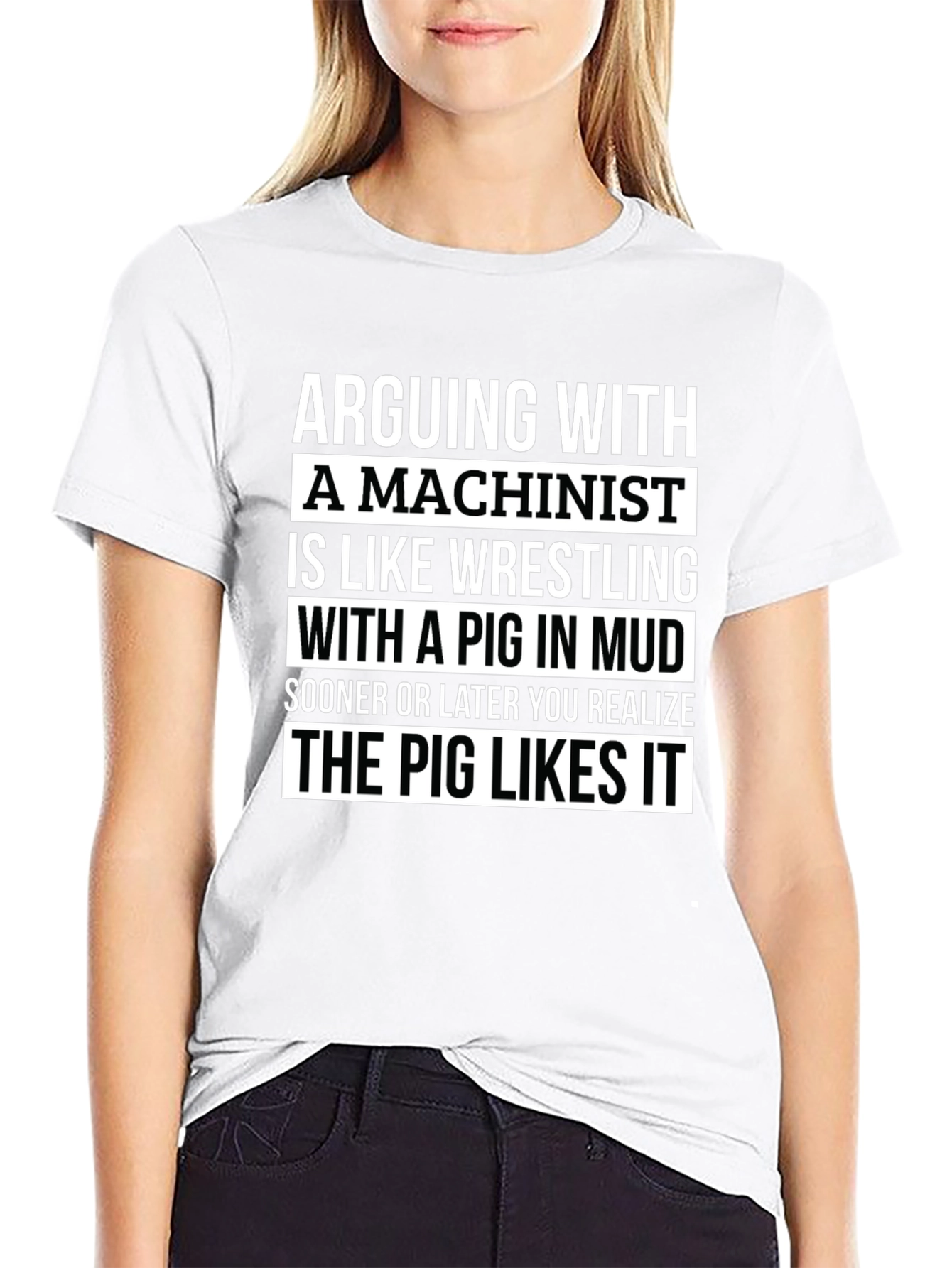 Machinist Pig in Mud T-Shirt - Funny Machining Tee