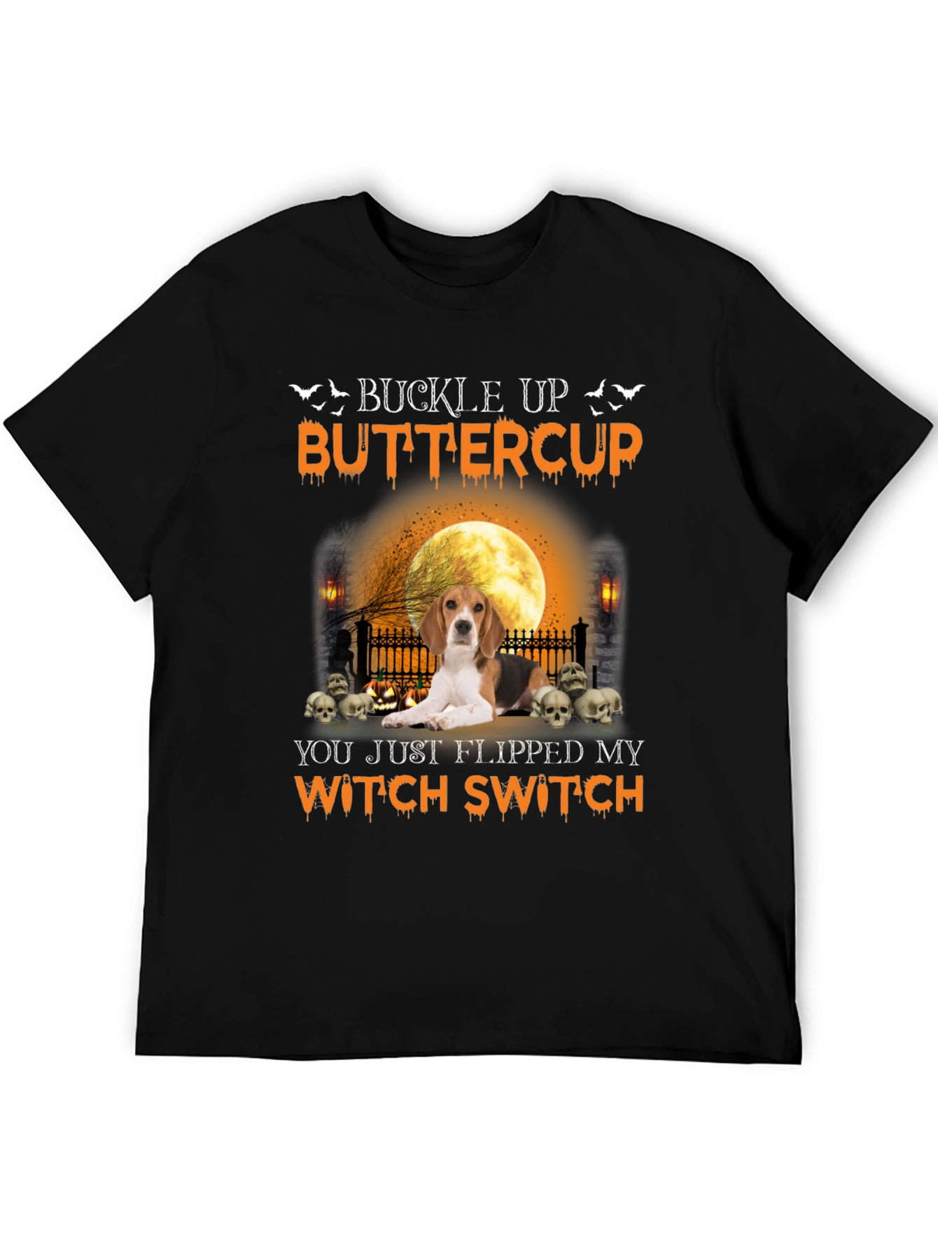Halloween Beagle Witch Switch Graphic Tee