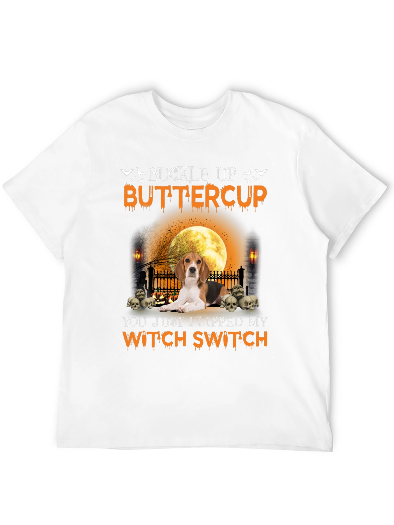 Halloween Beagle Witch Switch Graphic Tee