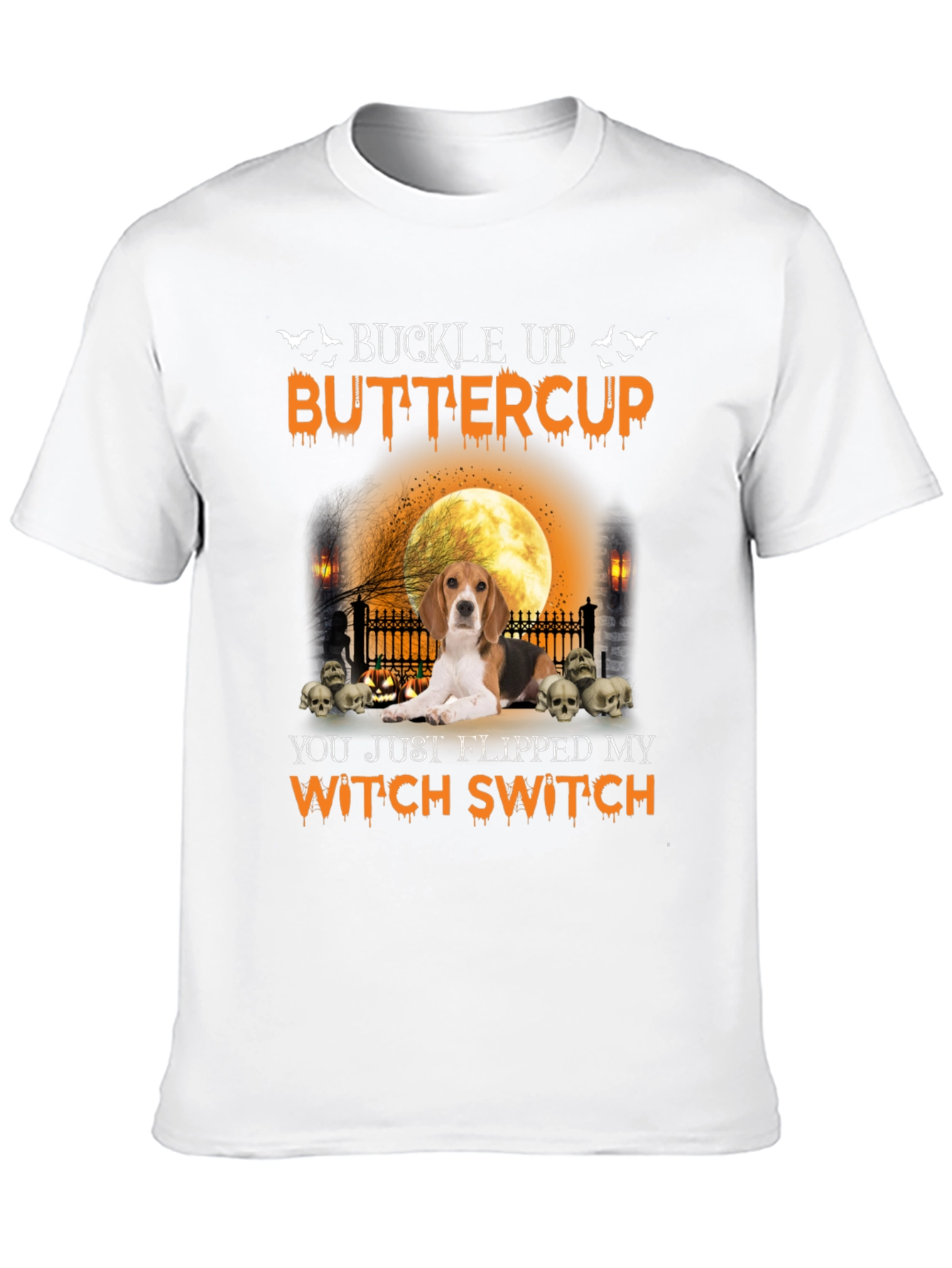 Halloween Beagle Witch Switch Graphic Tee