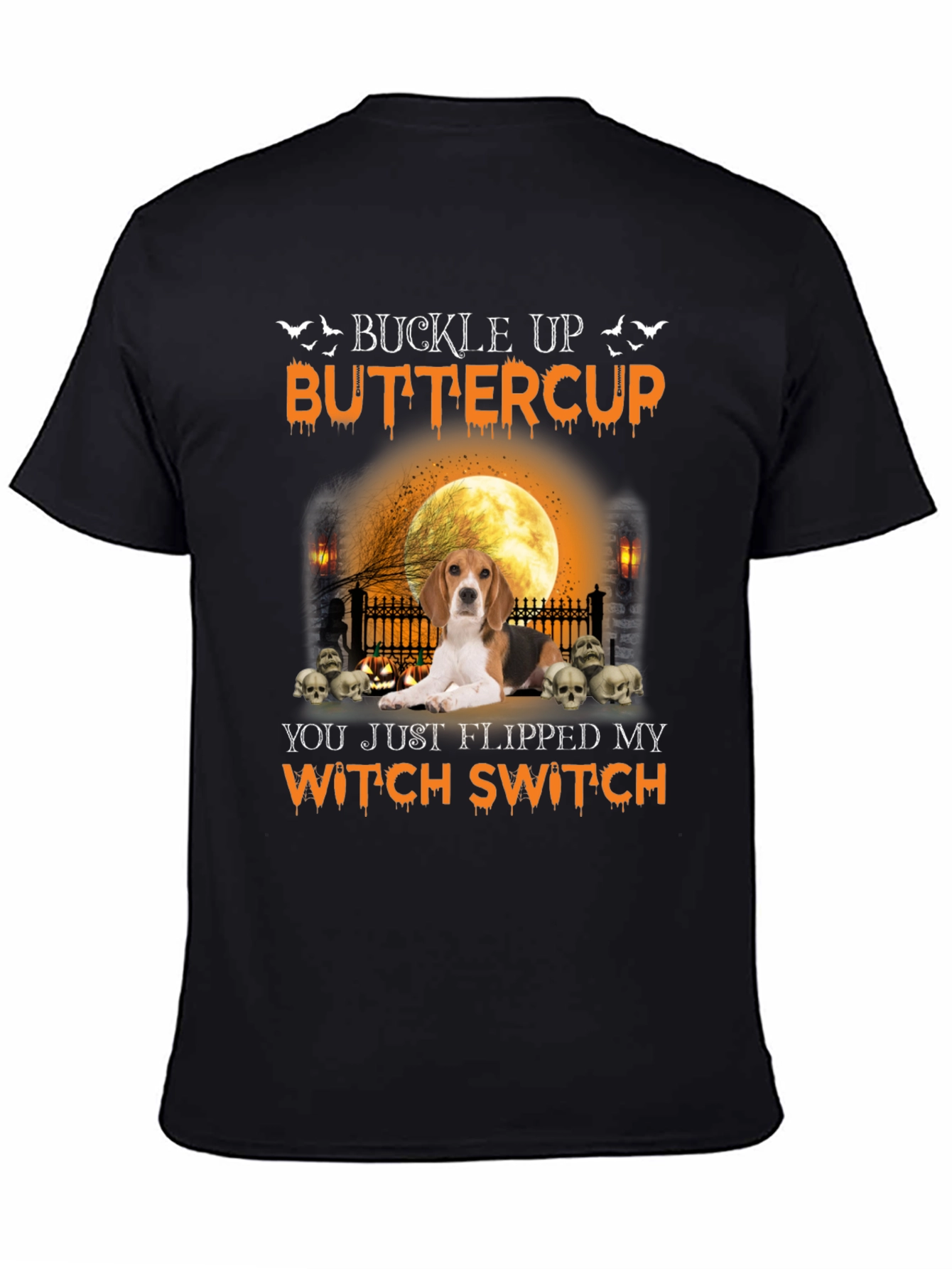 Halloween Beagle Witch Switch Graphic Tee