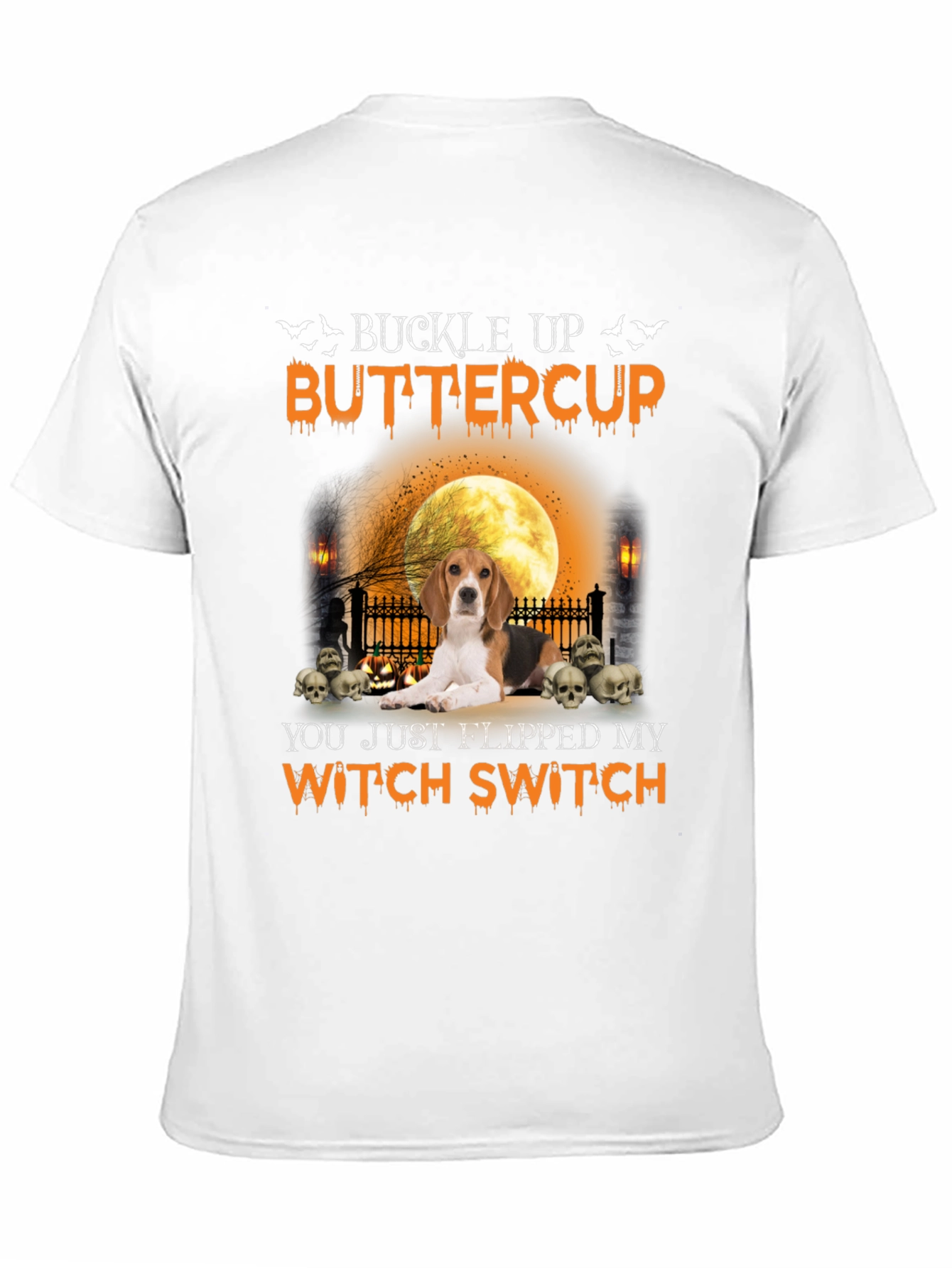 Halloween Beagle Witch Switch Graphic Tee