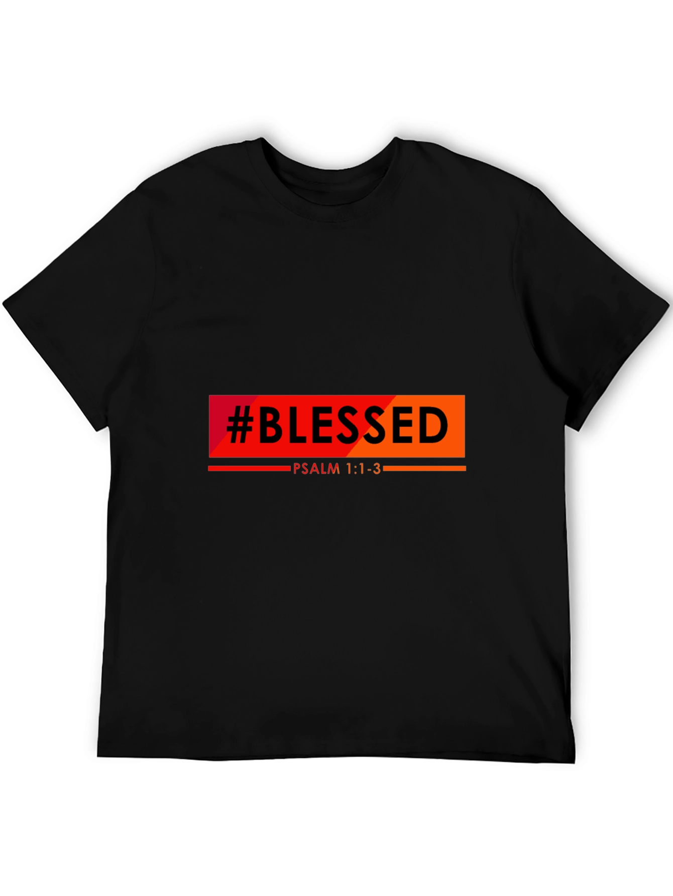 #Blessed Psalm 1:1-3 Graphic Black Tee