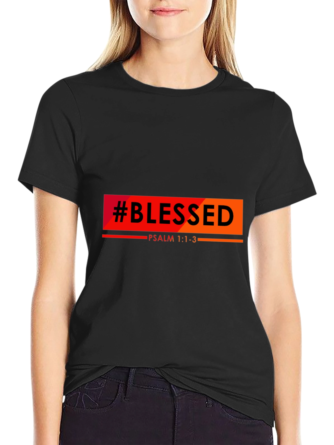 #Blessed Psalm 1:1-3 Graphic Black Tee