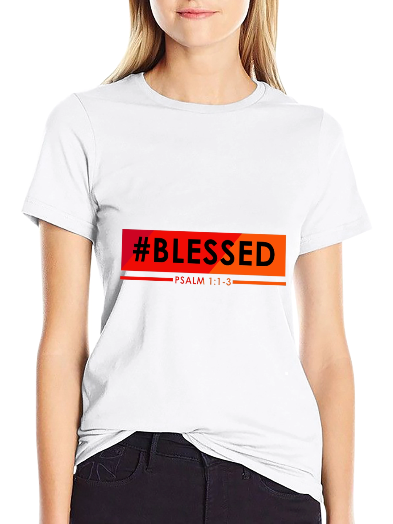 #Blessed Psalm 1:1-3 Graphic Black Tee