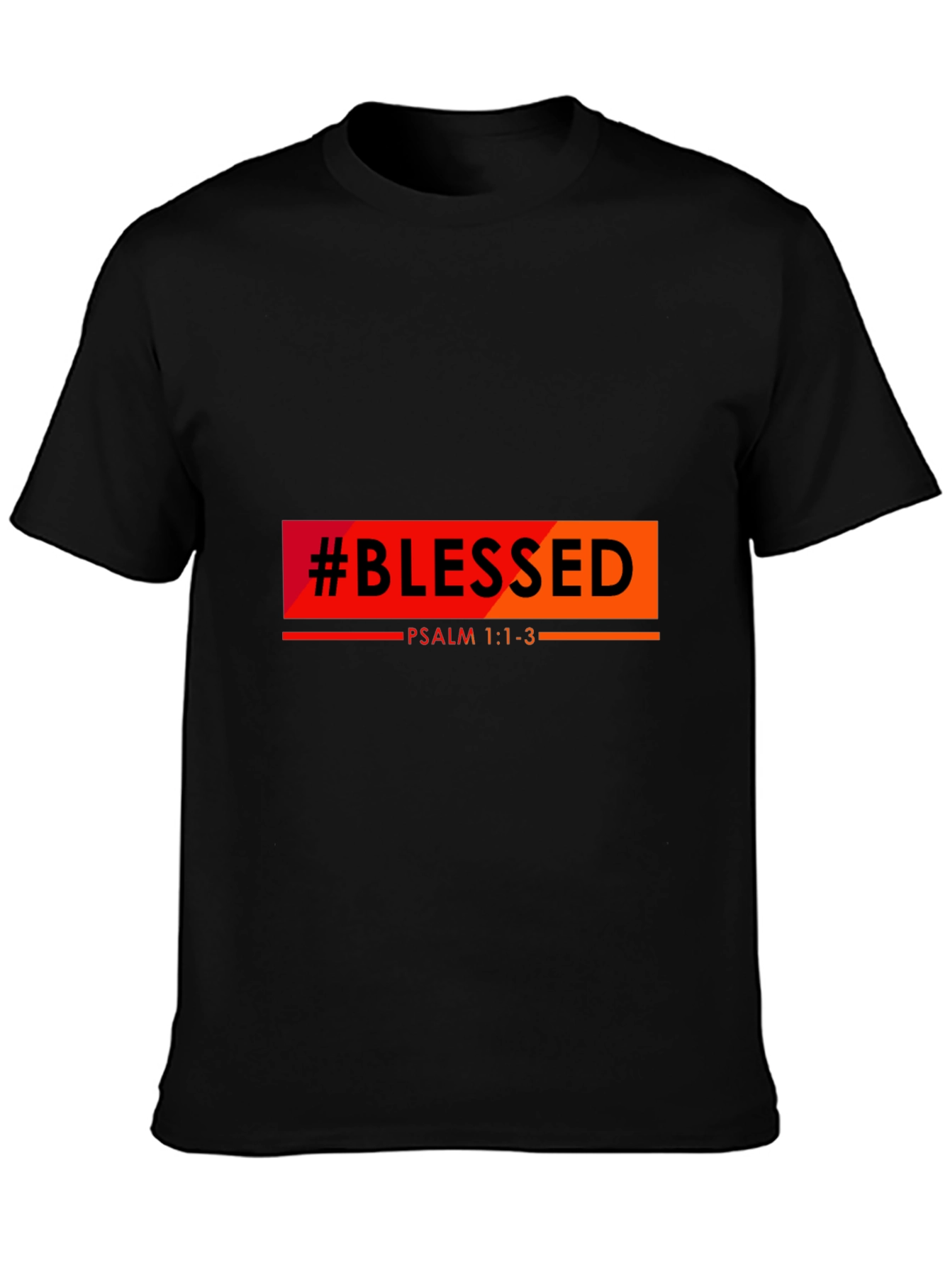 #Blessed Psalm 1:1-3 Graphic Black Tee