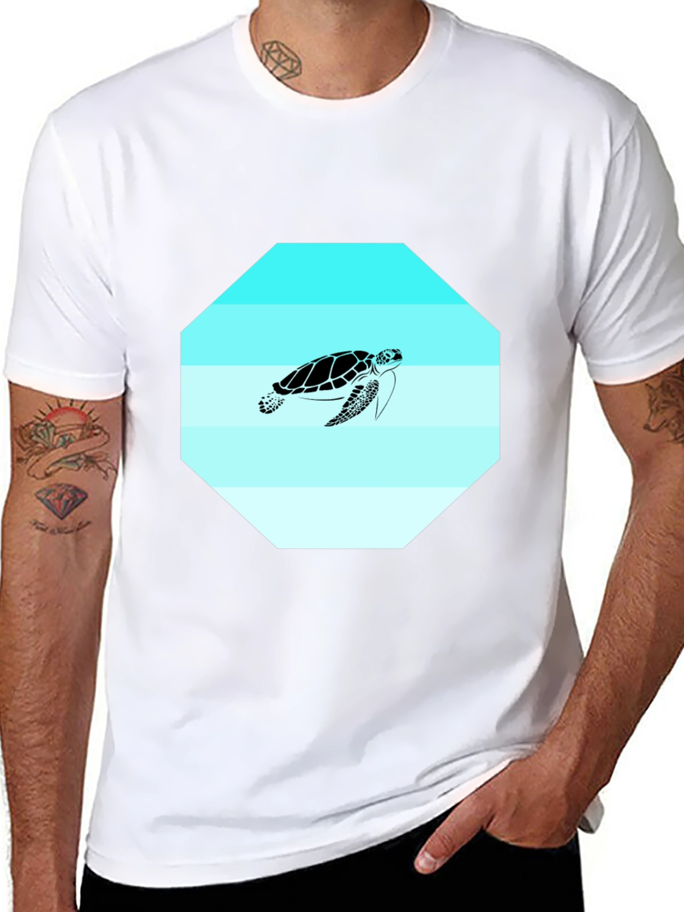 Sea Turtle Graphic Tee - Mens Black T-Shirt