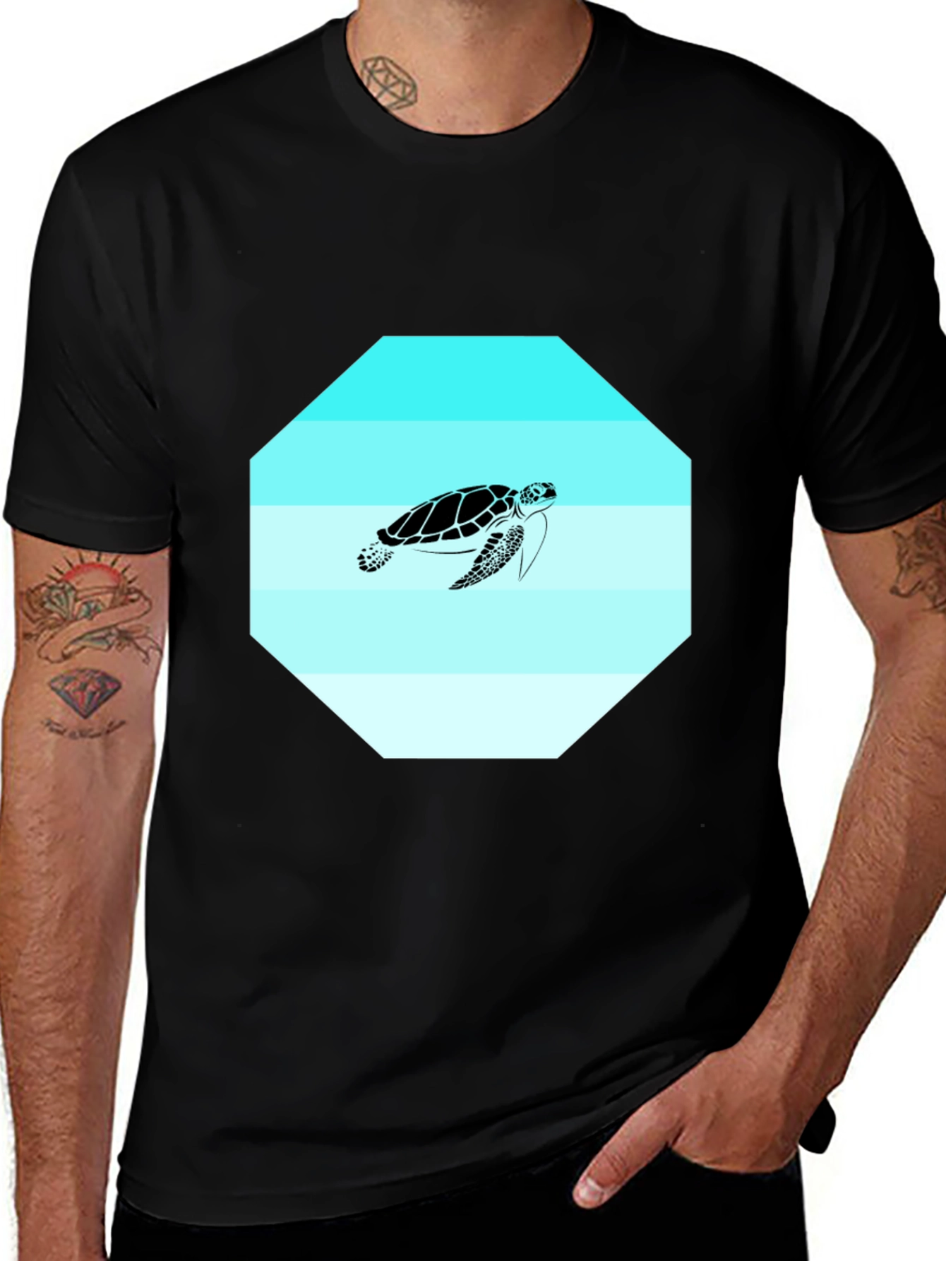 Sea Turtle Graphic Tee - Mens Black T-Shirt