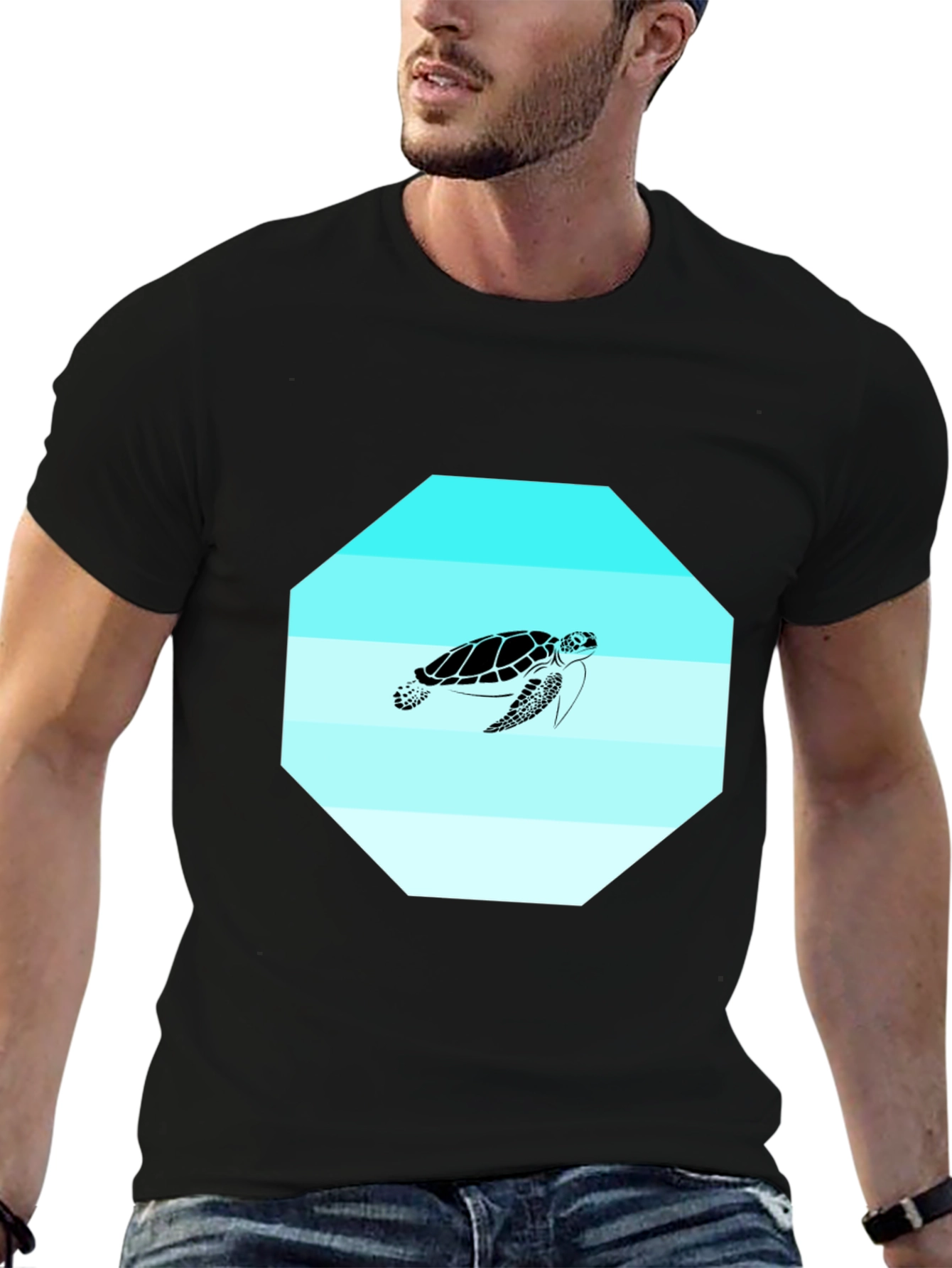 Sea Turtle Graphic Tee - Mens Black T-Shirt