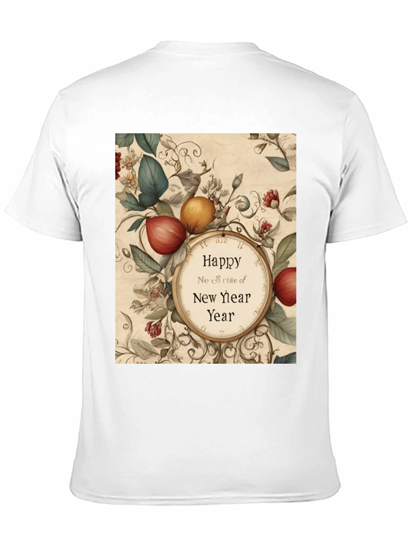 Festive New Year Botanical Clock T-Shirt