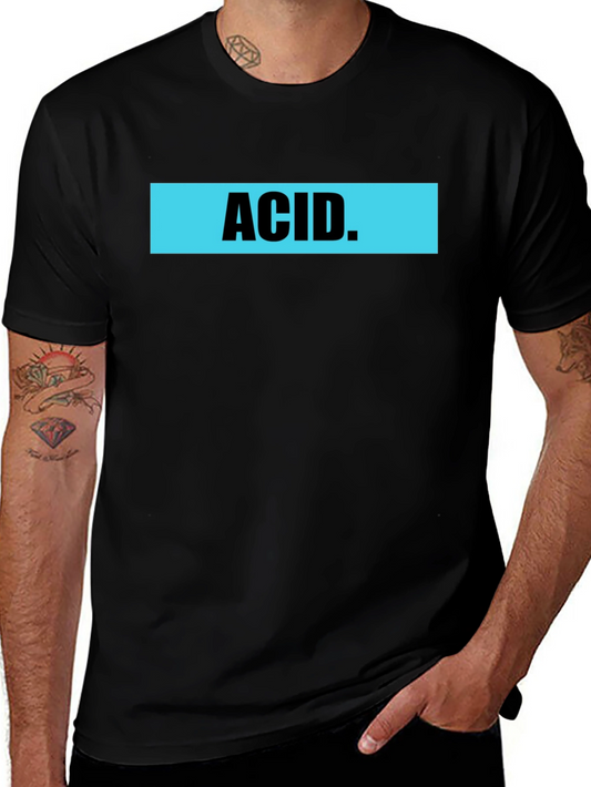 Acid Graphic Print Mens Black T-Shirt