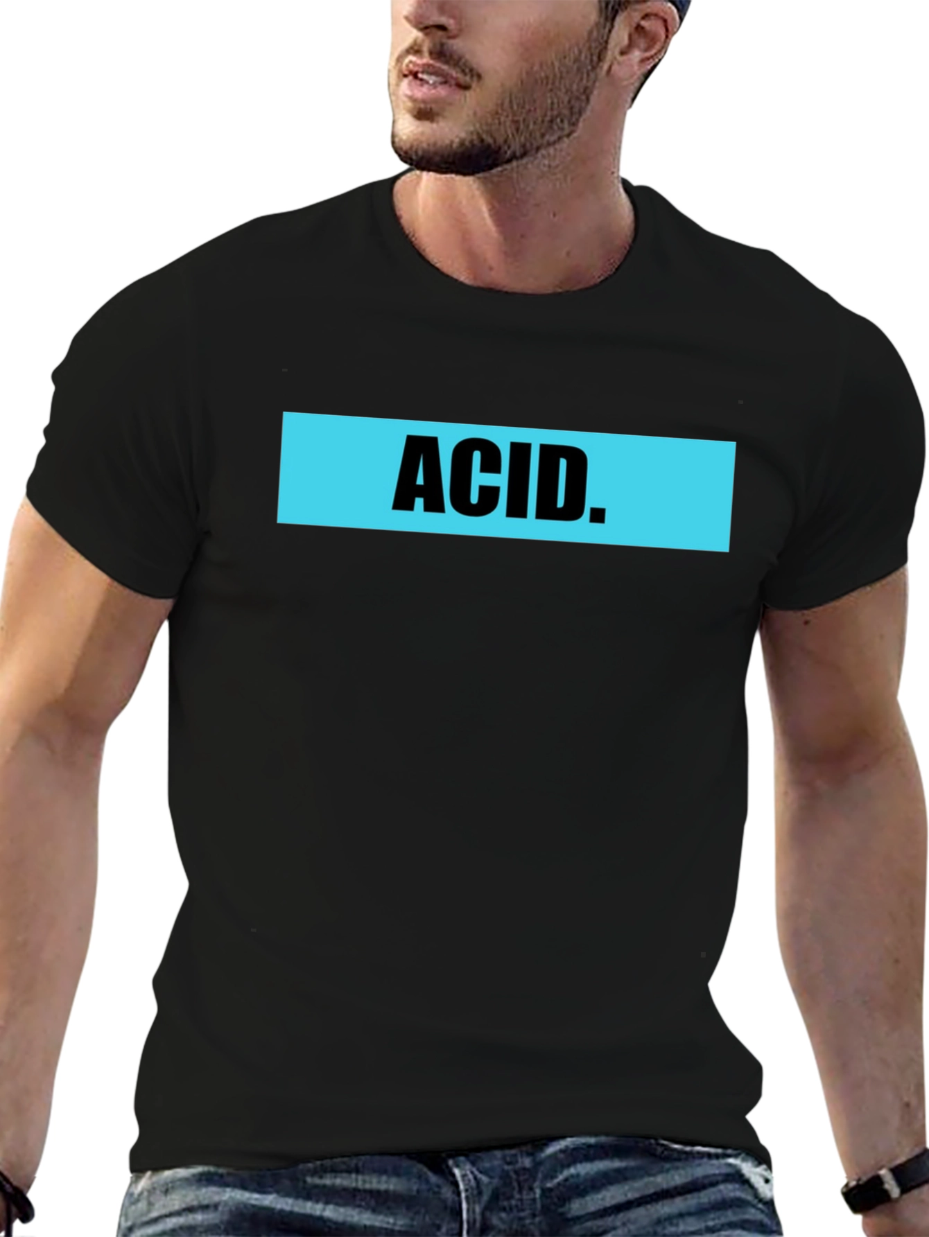 Acid Graphic Print Mens Black T-Shirt