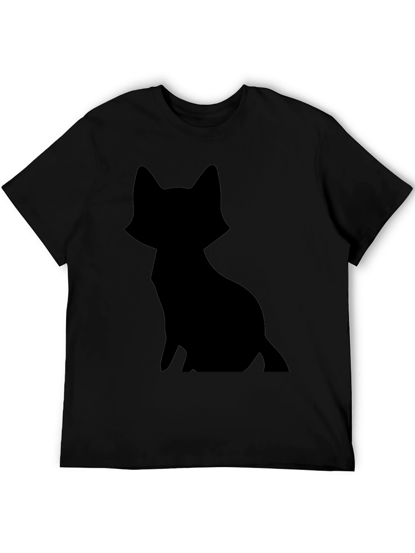 Black Cat Silhouette T-Shirt - Minimalist Design