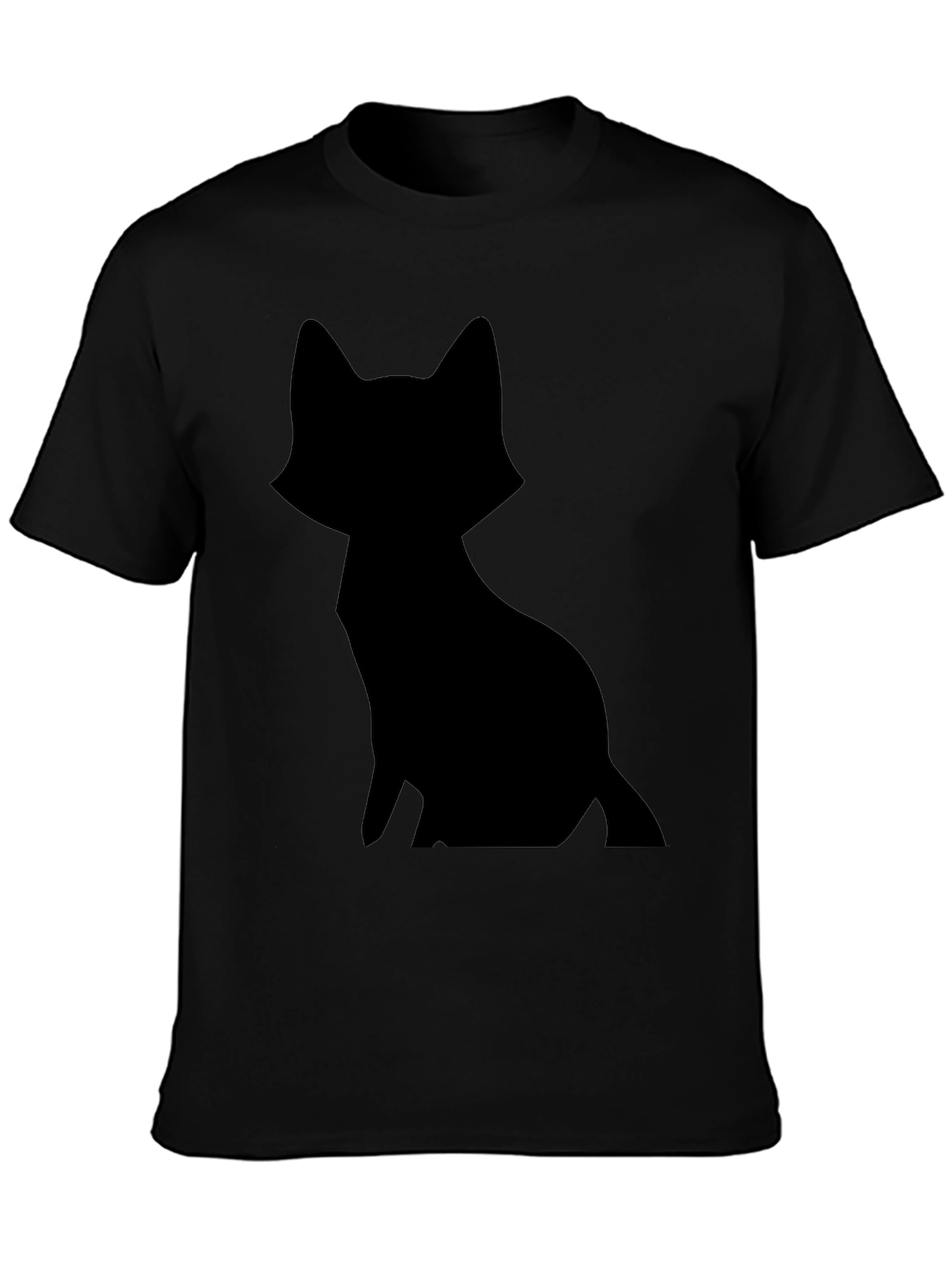 Black Cat Silhouette T-Shirt - Minimalist Design