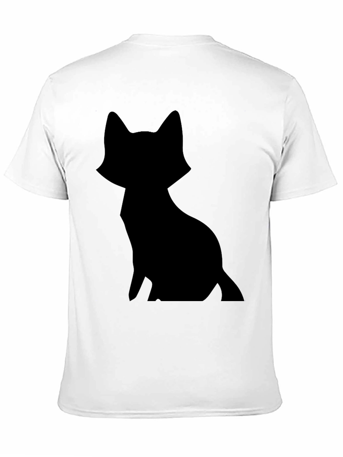 Black Cat Silhouette T-Shirt - Minimalist Design