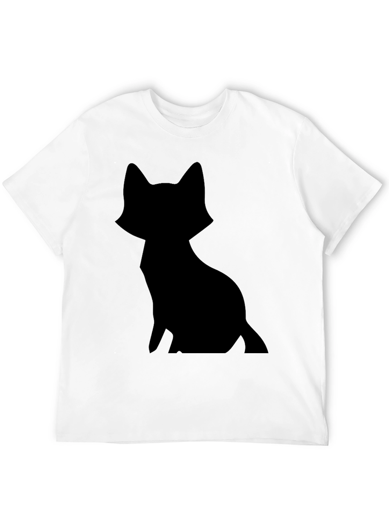 Black Cat Silhouette T-Shirt - Minimalist Design