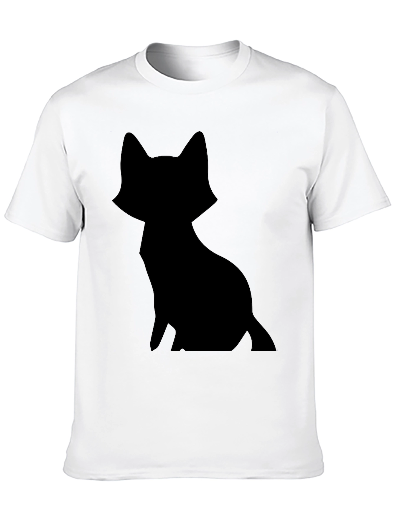 Black Cat Silhouette T-Shirt - Minimalist Design