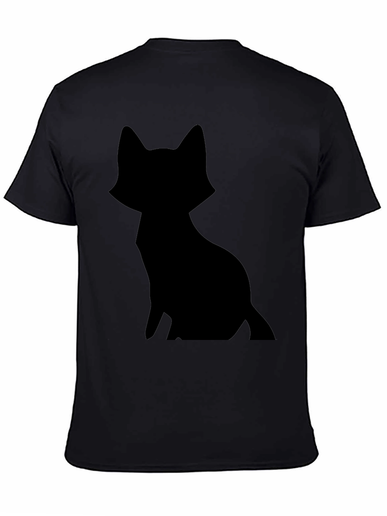 Black Cat Silhouette T-Shirt - Minimalist Design