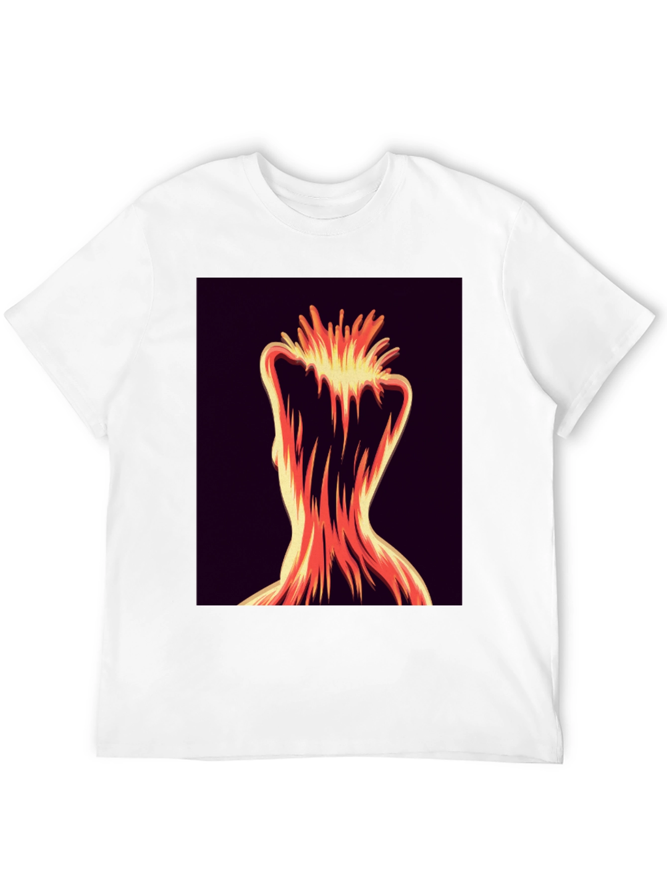 Abstract Fiery Figure Tee - Bold Graphic Print