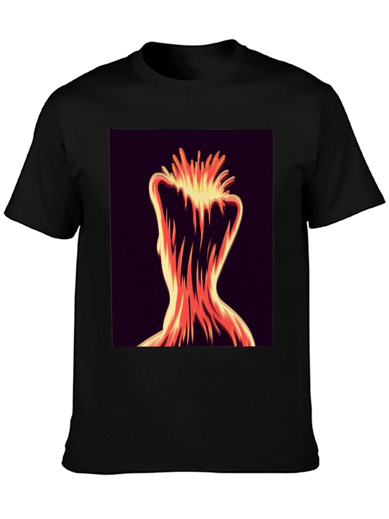 Abstract Fiery Figure Tee - Bold Graphic Print