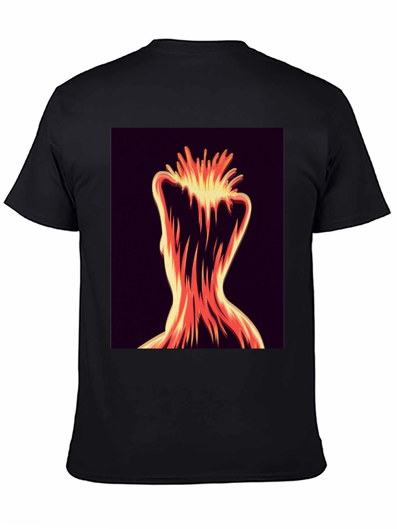 Abstract Fiery Figure Tee - Bold Graphic Print