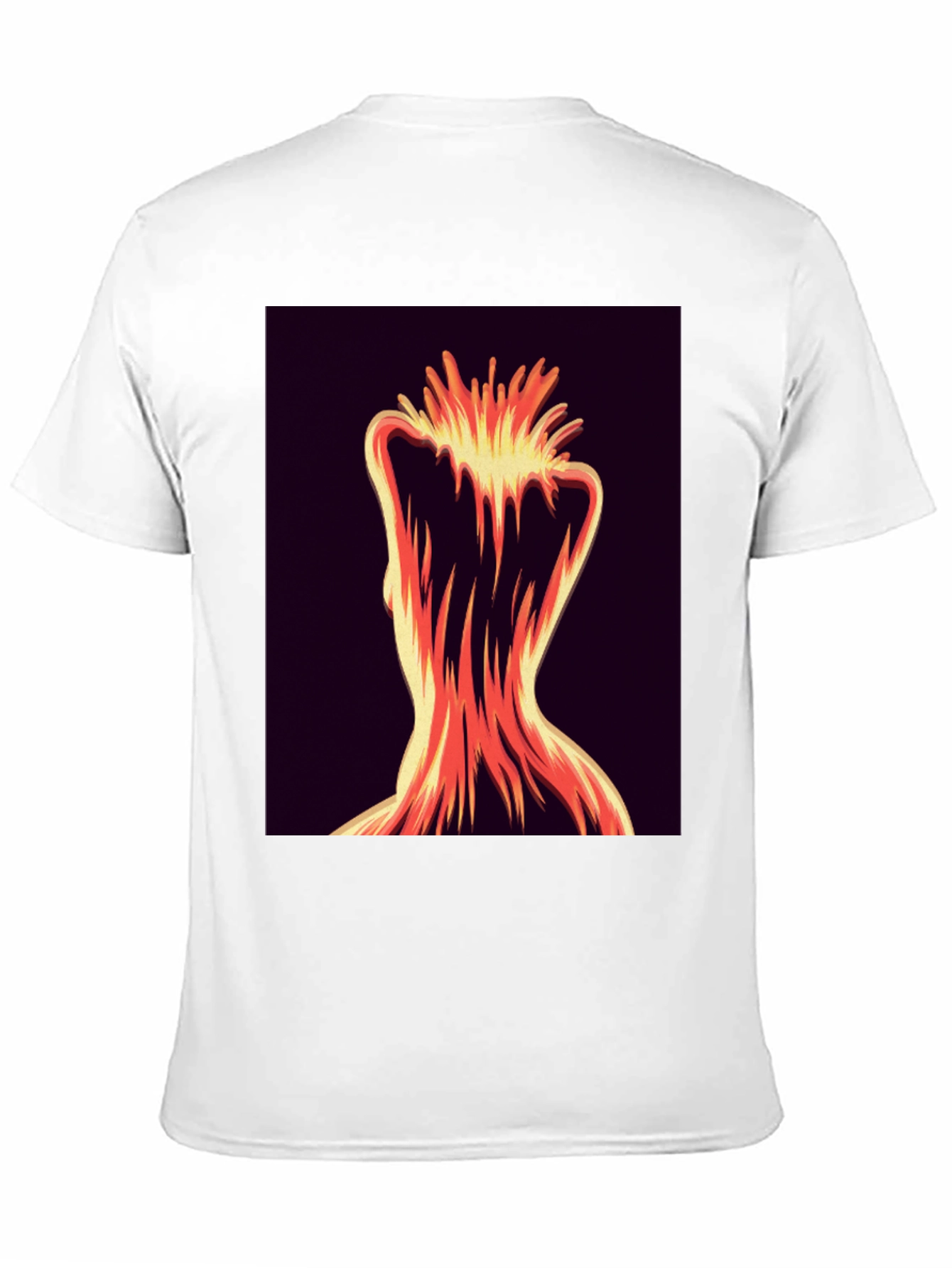Abstract Fiery Figure Tee - Bold Graphic Print