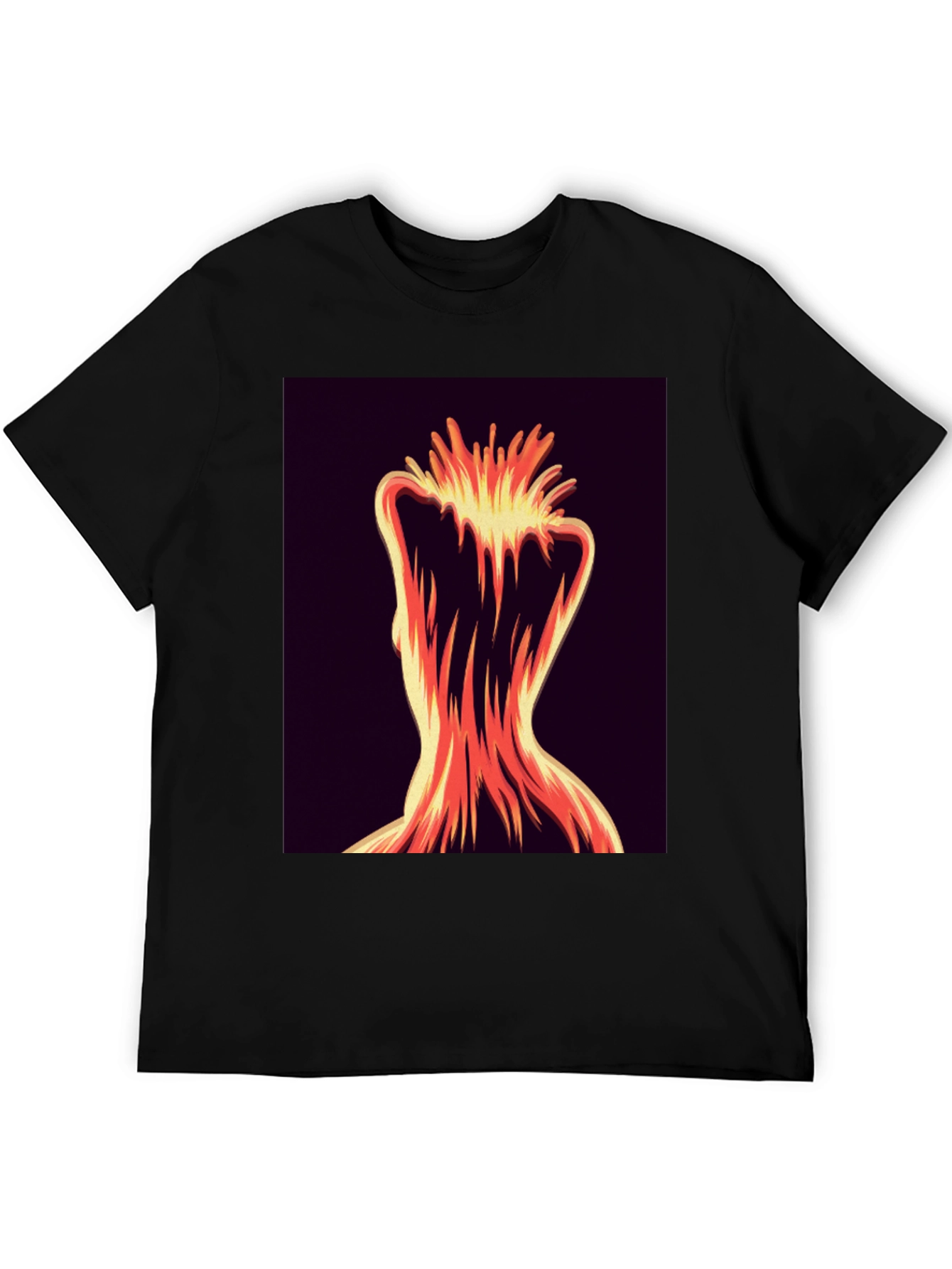 Abstract Fiery Figure Tee - Bold Graphic Print