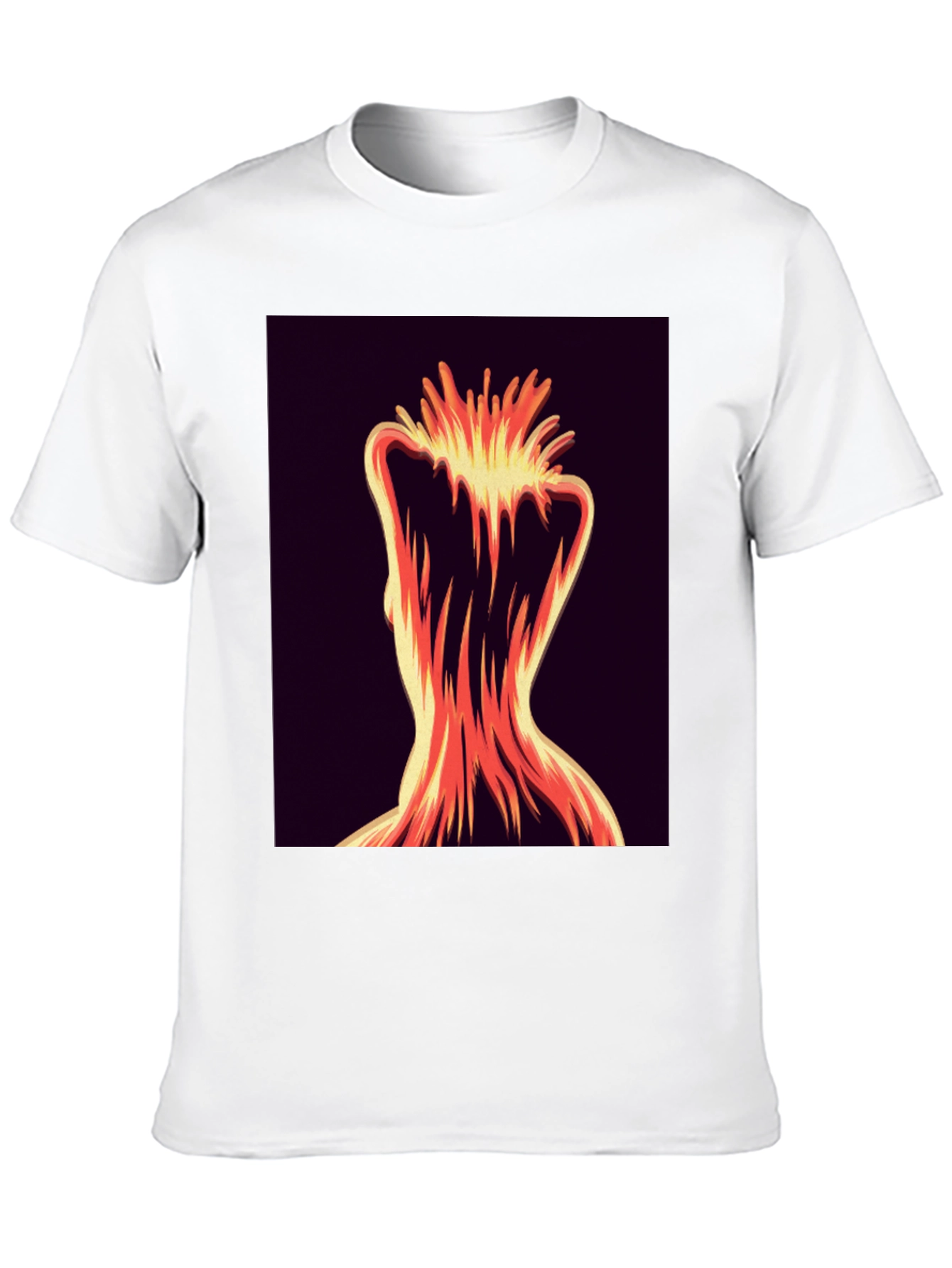 Abstract Fiery Figure Tee - Bold Graphic Print