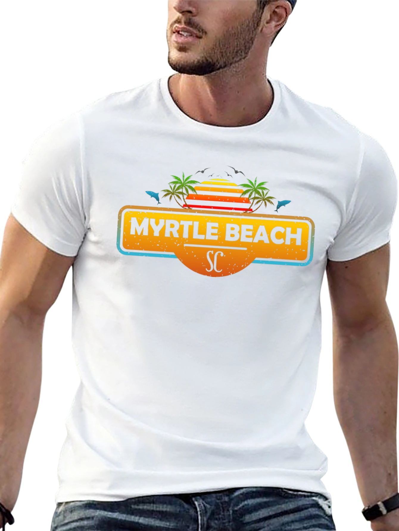 Myrtle Beach SC Black Graphic Tee