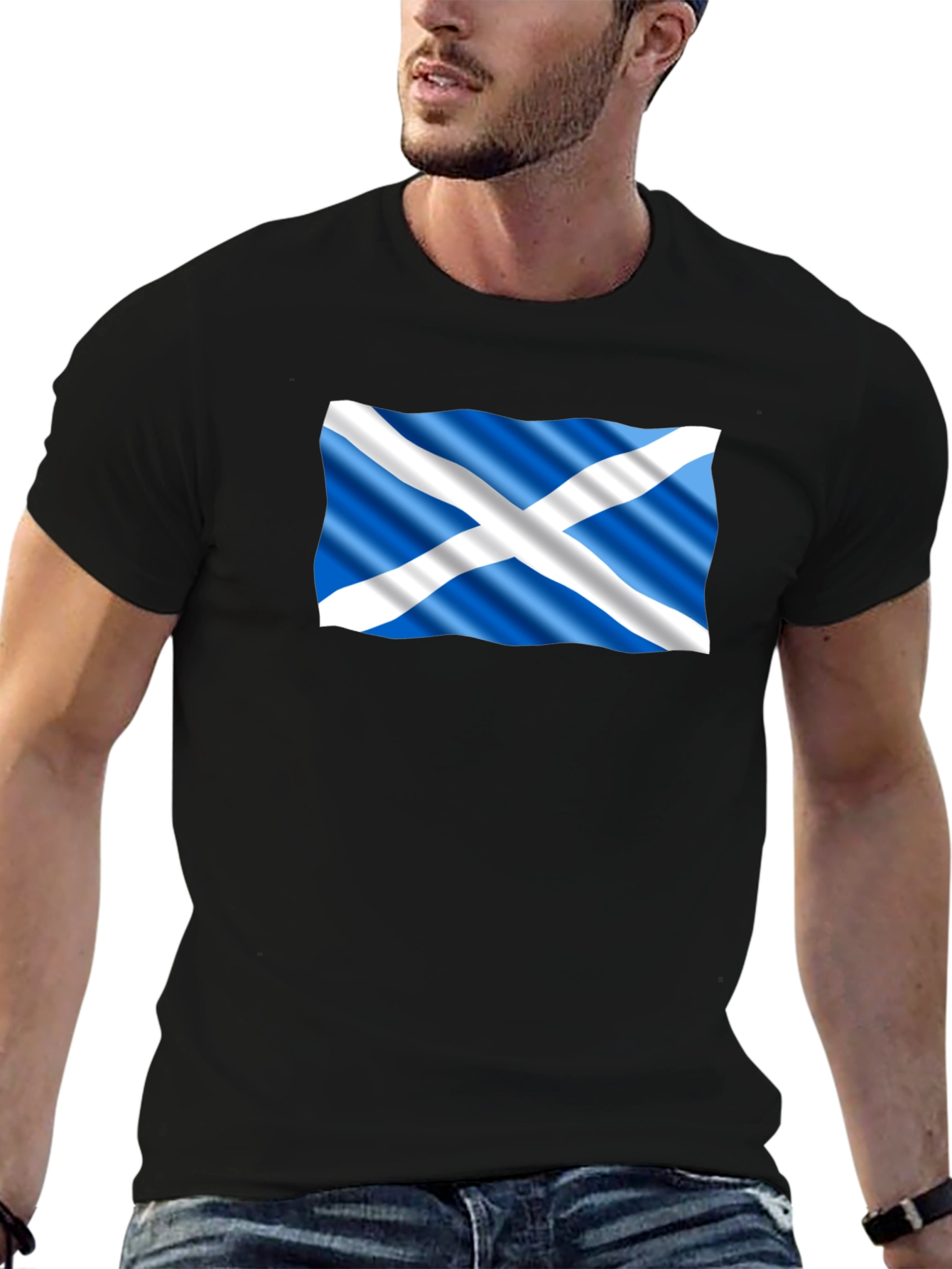 Scottish Flag Black T-Shirt