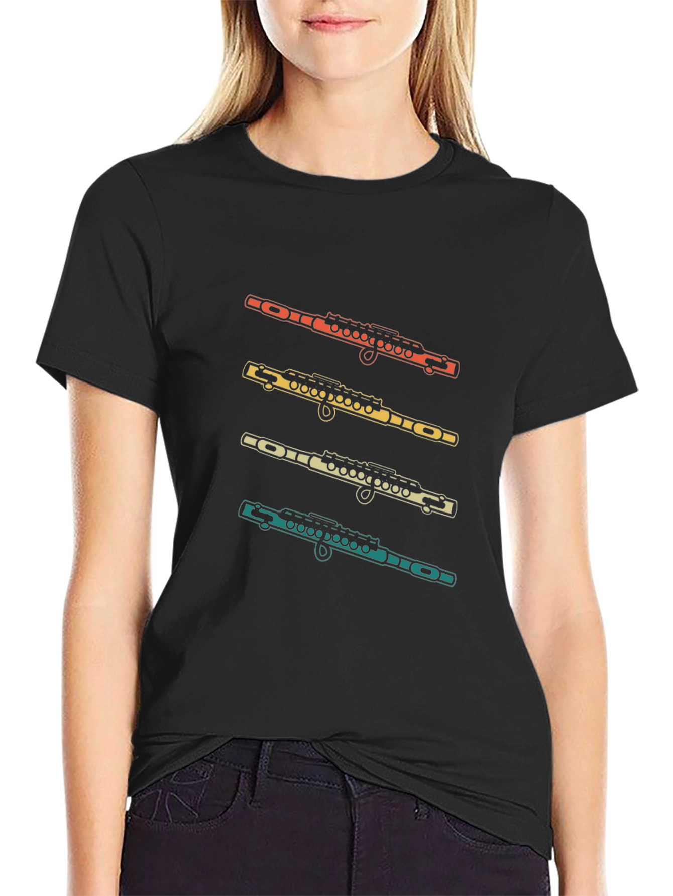Retro Flute Graphic T-Shirt - Musicians Tee