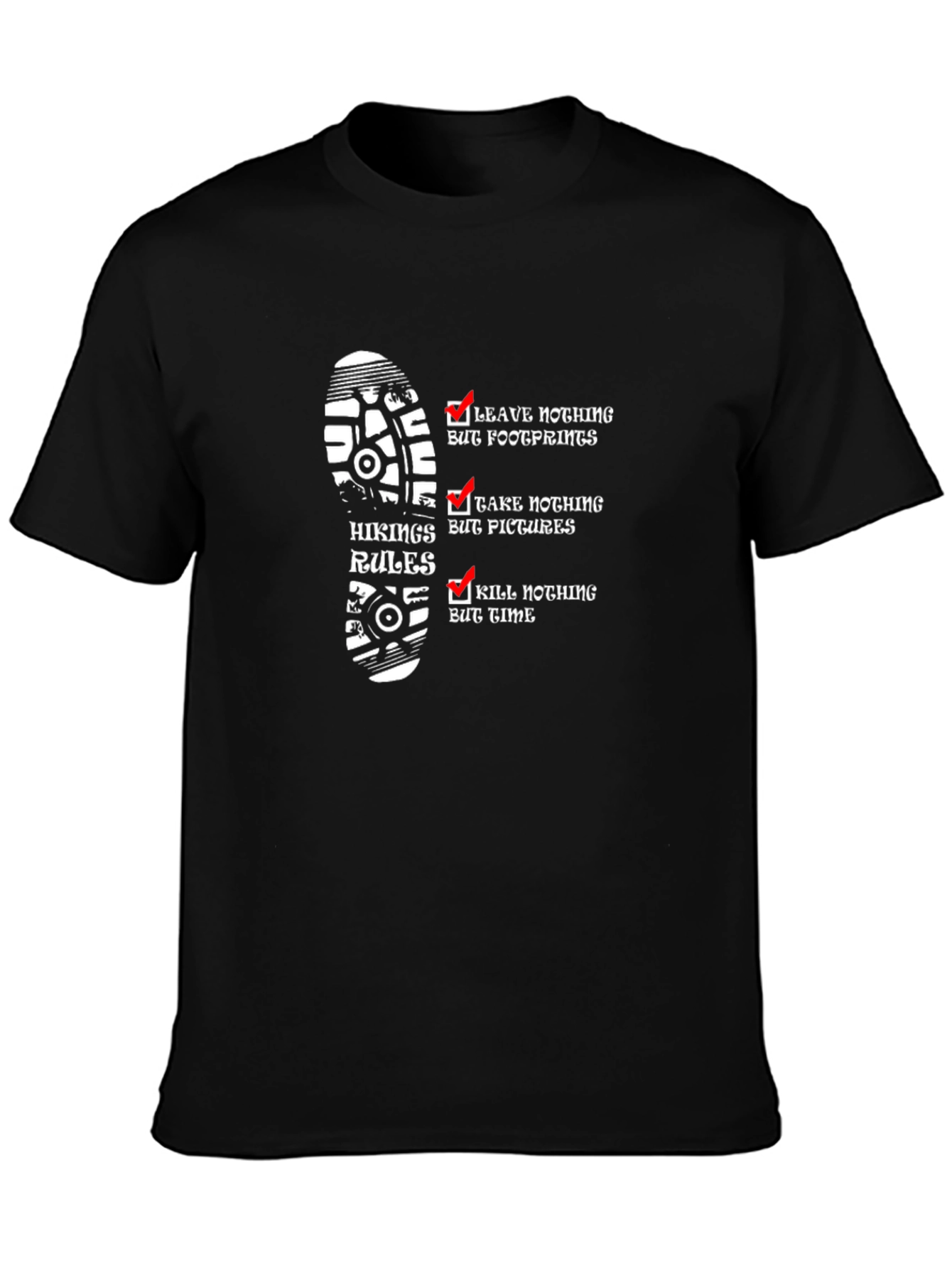 Hiking Rules T-Shirt - Leave Only Footprints