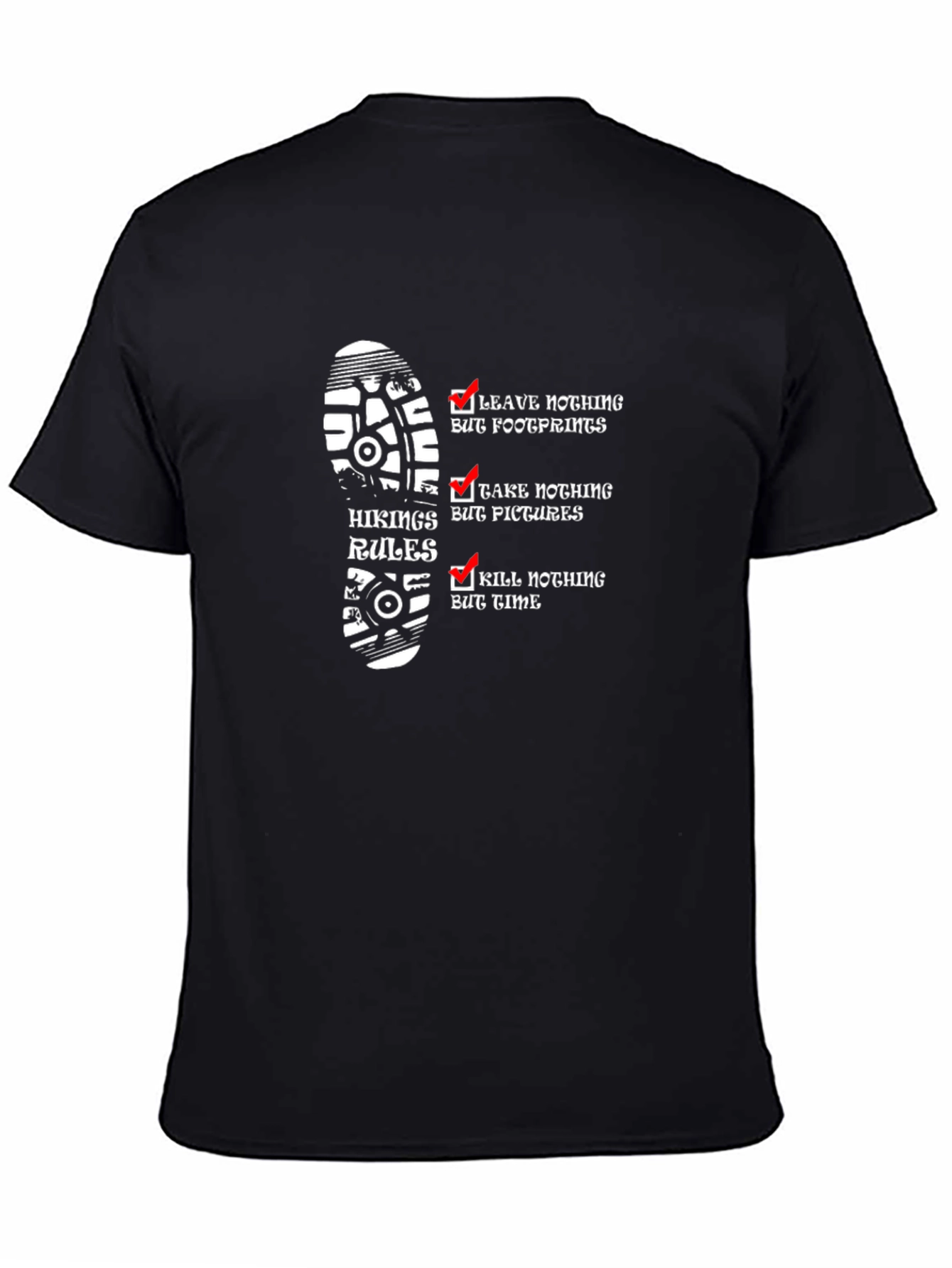 Hiking Rules T-Shirt - Leave Only Footprints