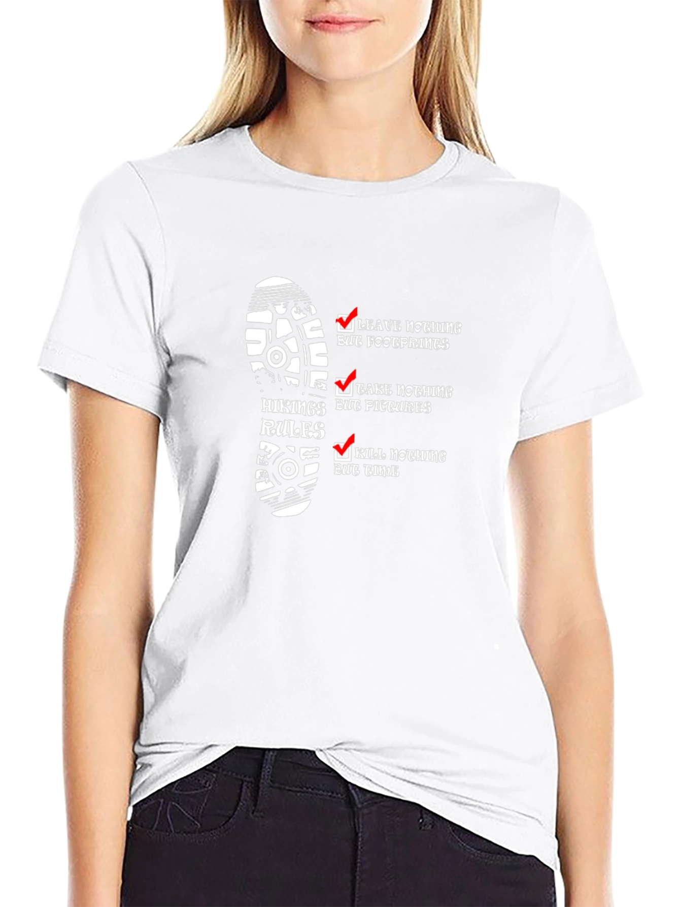 Hiking Rules T-Shirt - Leave Only Footprints