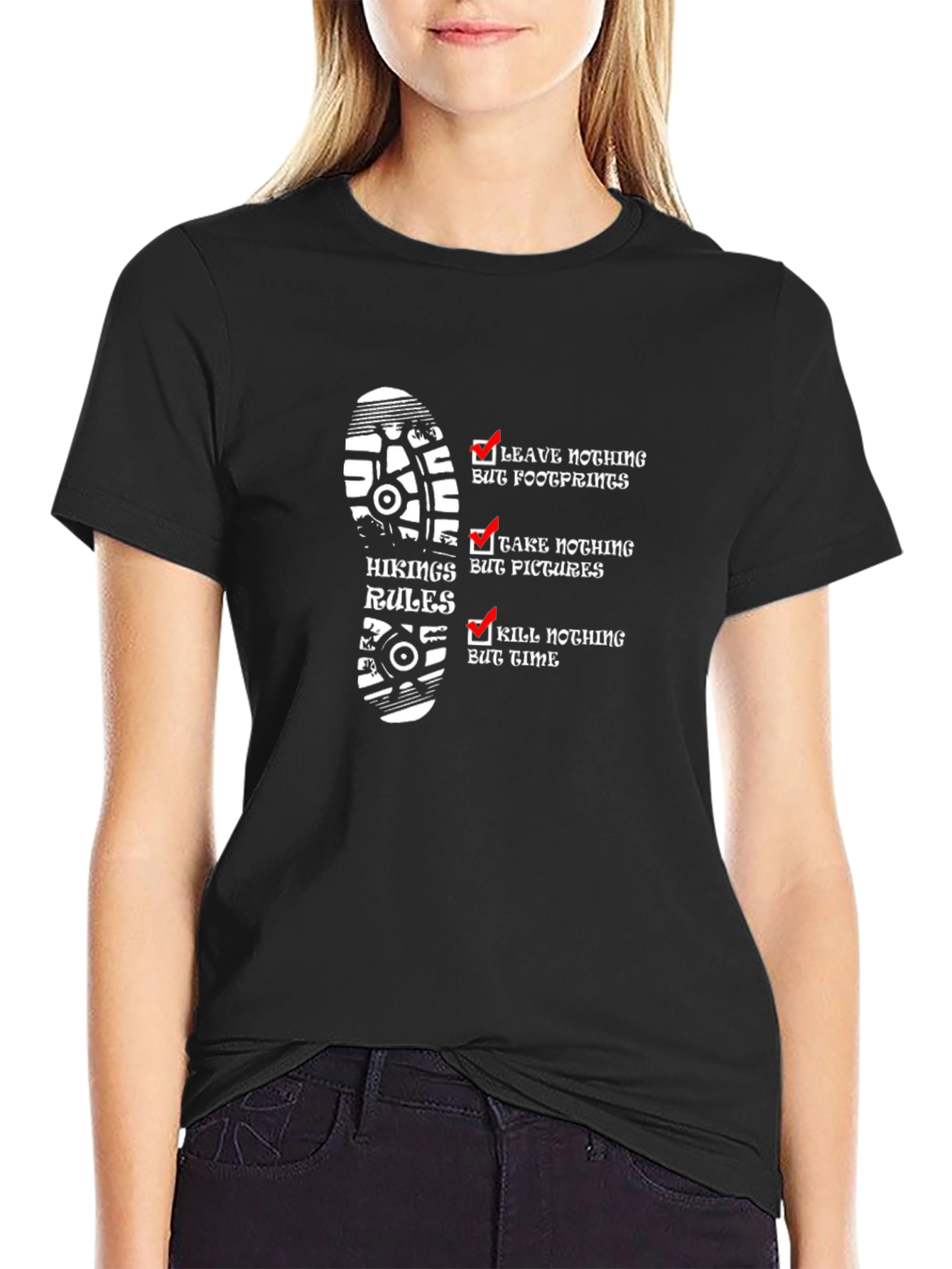 Hiking Rules T-Shirt - Leave Only Footprints