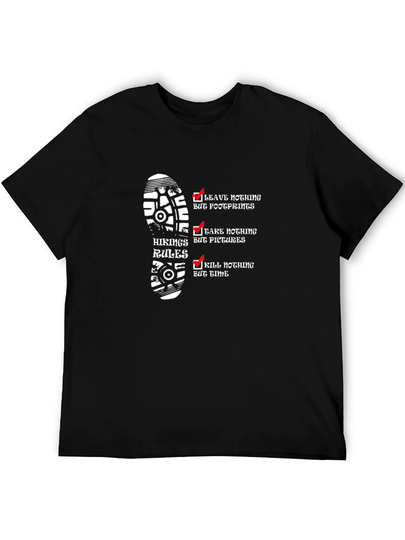 Hiking Rules T-Shirt - Leave Only Footprints