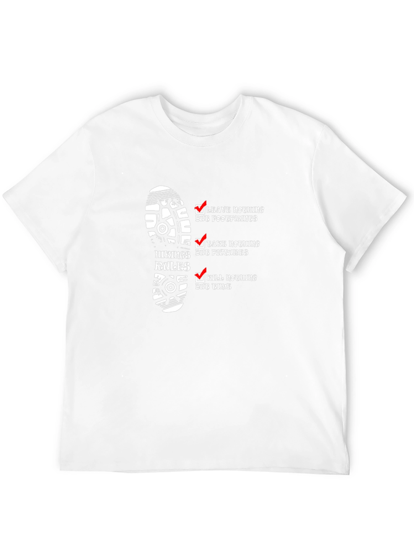 Hiking Rules T-Shirt - Leave Only Footprints