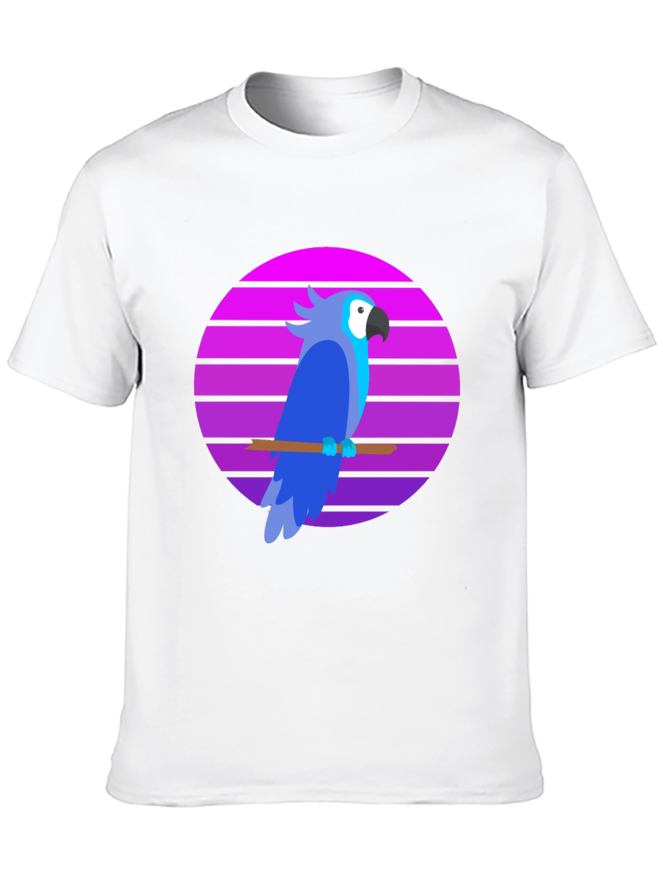 Retro Parrot Graphic Tee - Stylish Mens T-Shirt