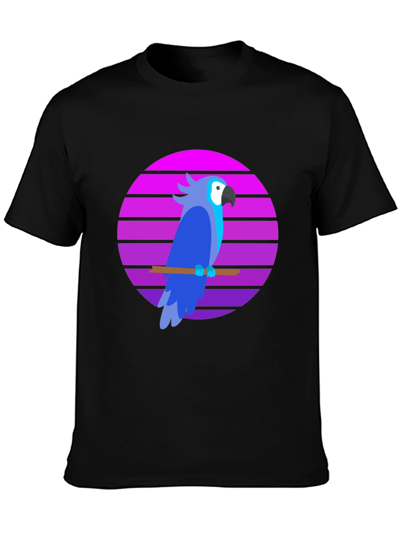 Retro Parrot Graphic Tee - Stylish Mens T-Shirt