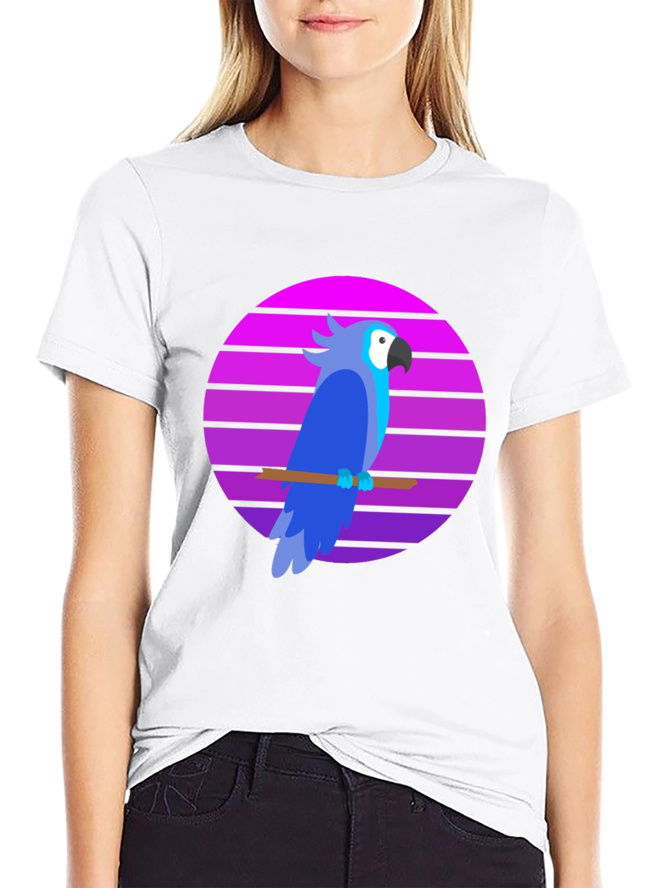 Retro Parrot Graphic Tee - Stylish Mens T-Shirt