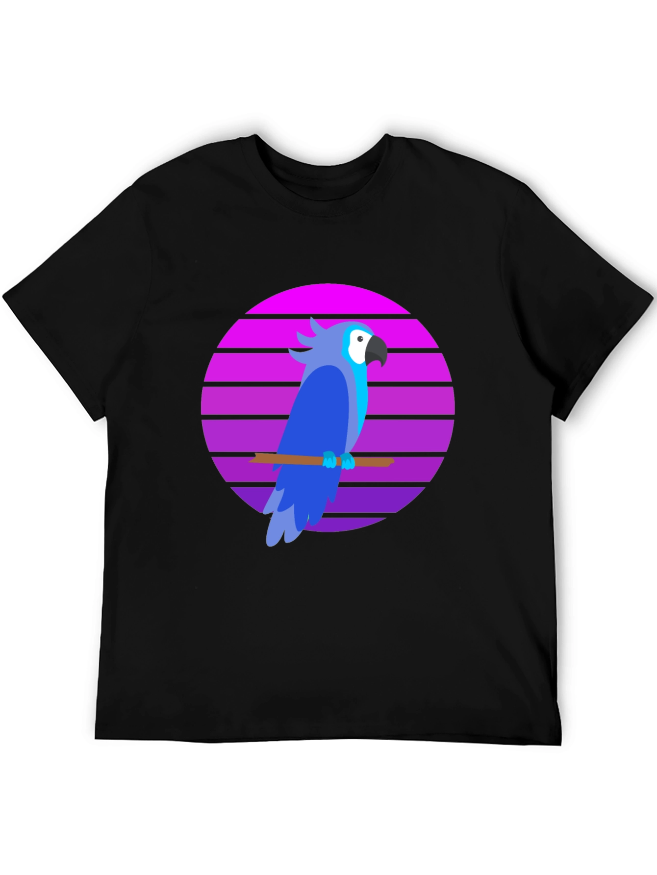 Retro Parrot Graphic Tee - Stylish Mens T-Shirt