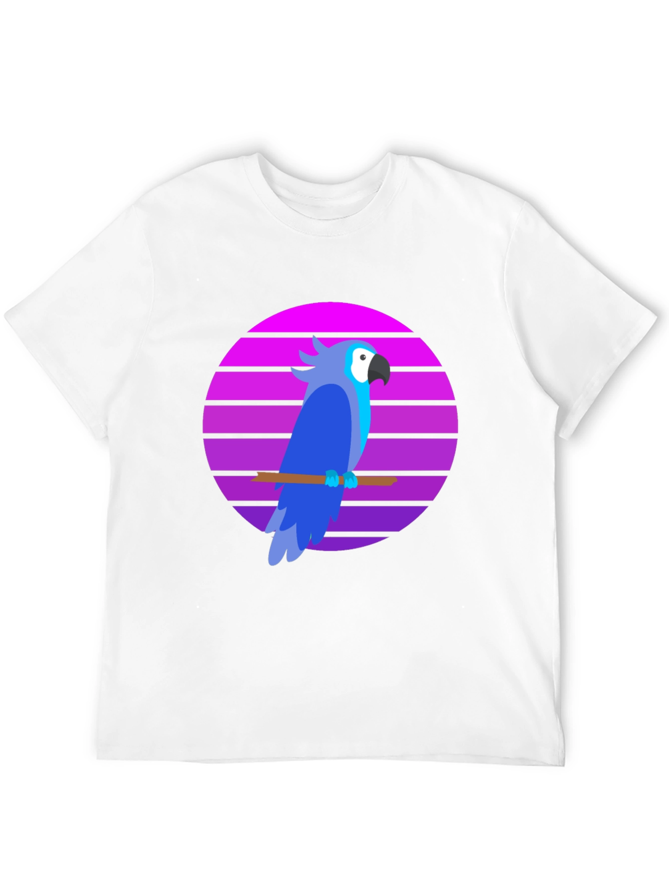 Retro Parrot Graphic Tee - Stylish Mens T-Shirt