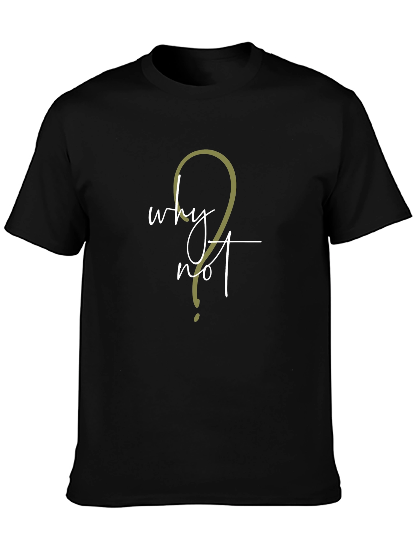 Why Not? Mens Black Graphic T-Shirt