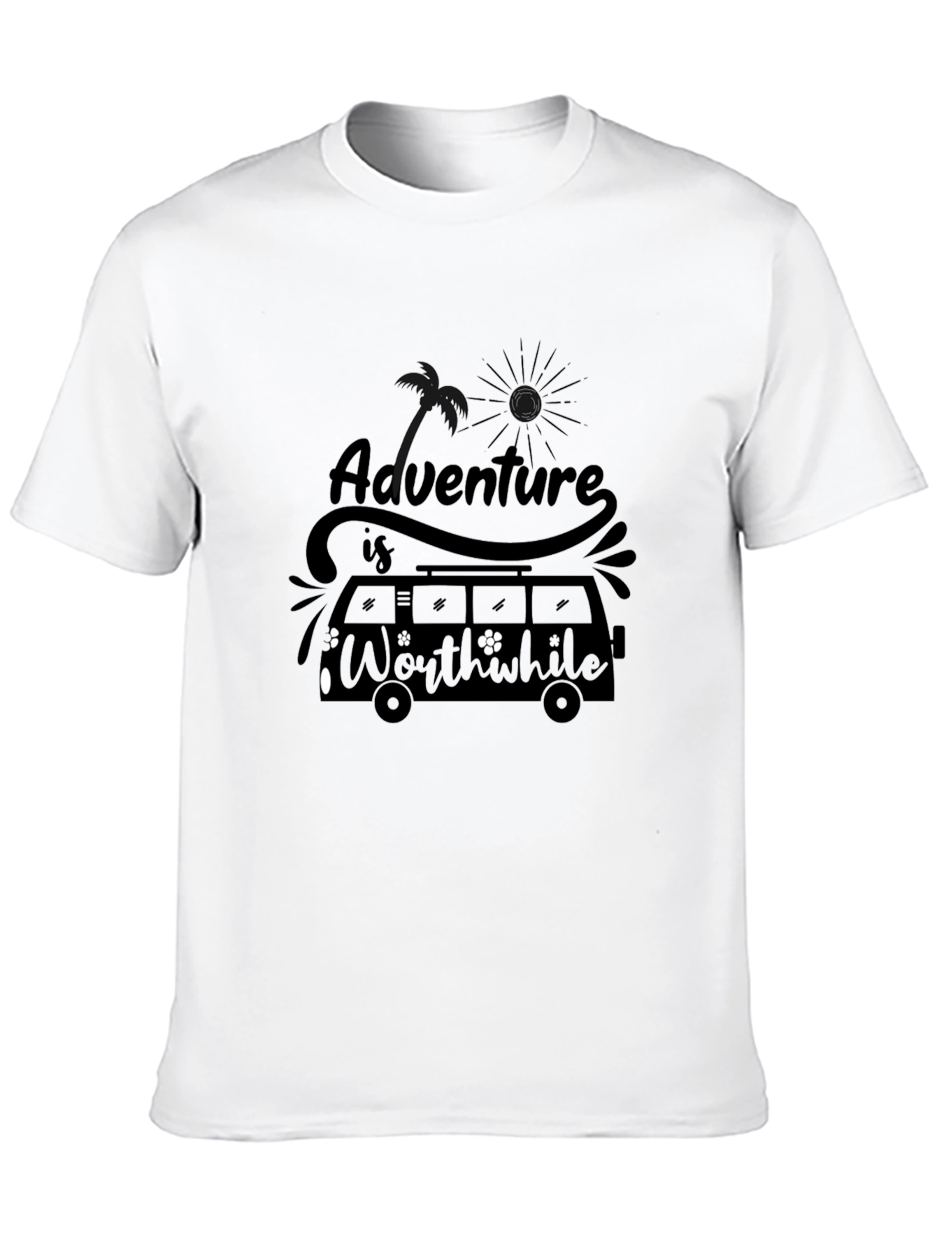 Adventure Worthwhile Graphic Tee - Stylish Black T-Shirt