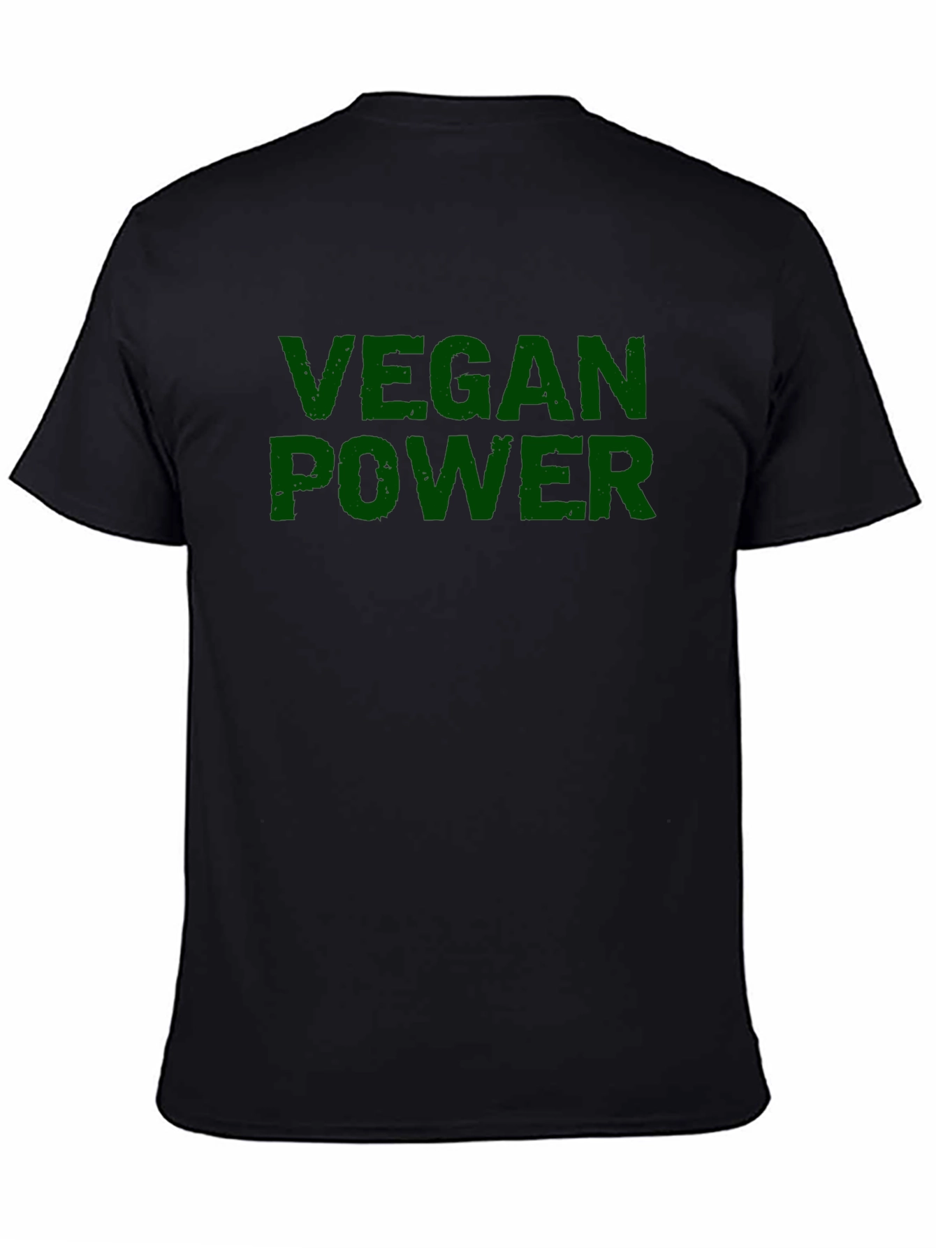 Vegan Power Graphic Tee - Black Cotton T-Shirt
