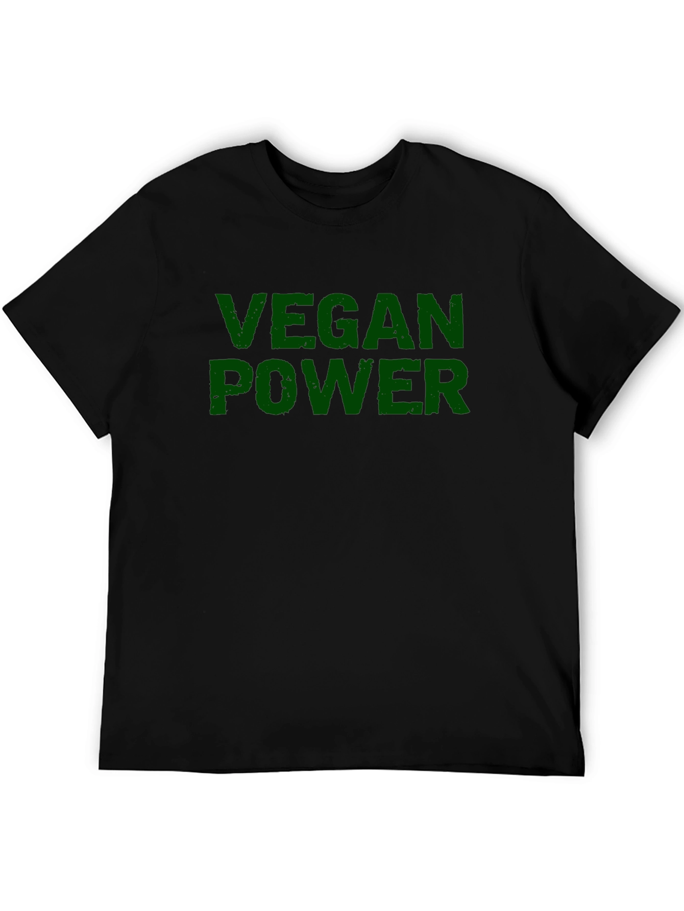 Vegan Power Graphic Tee - Black Cotton T-Shirt